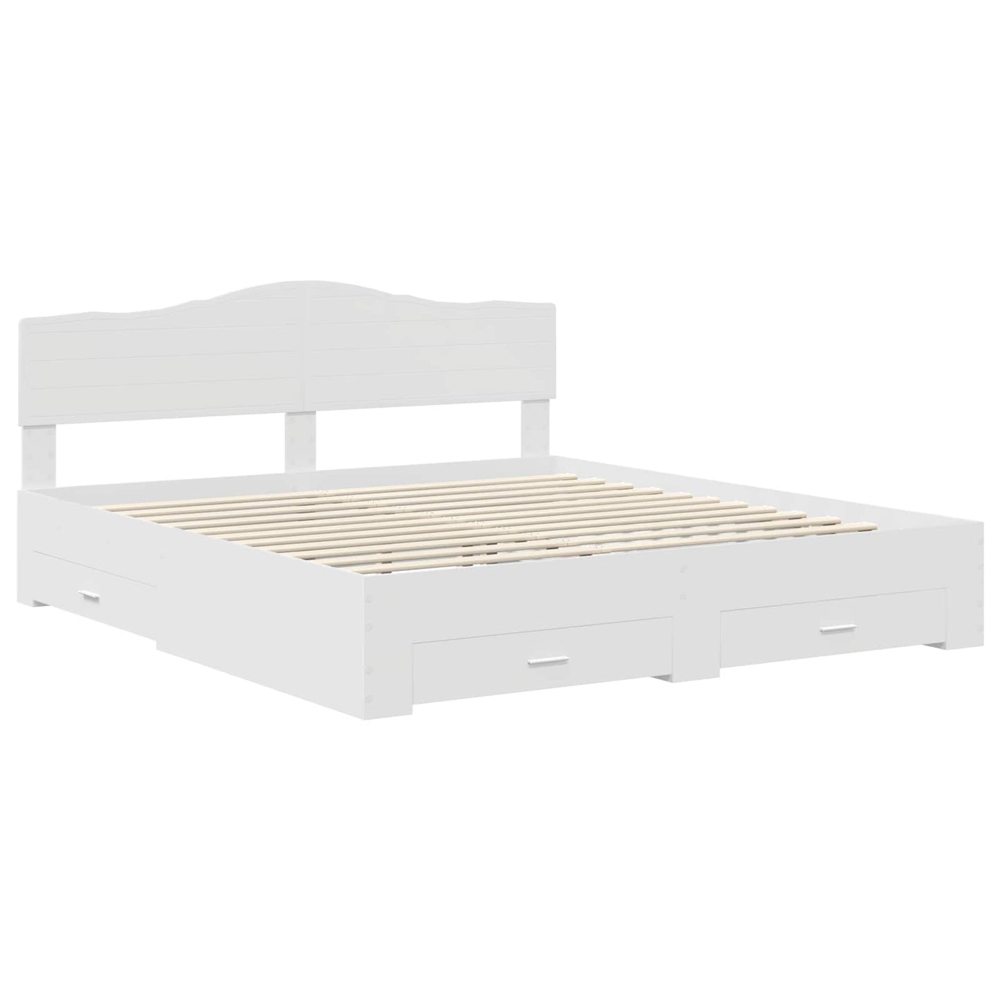 Sengestamme med hodegjerde Hvit 180 x 200 cm Konstruert tre
