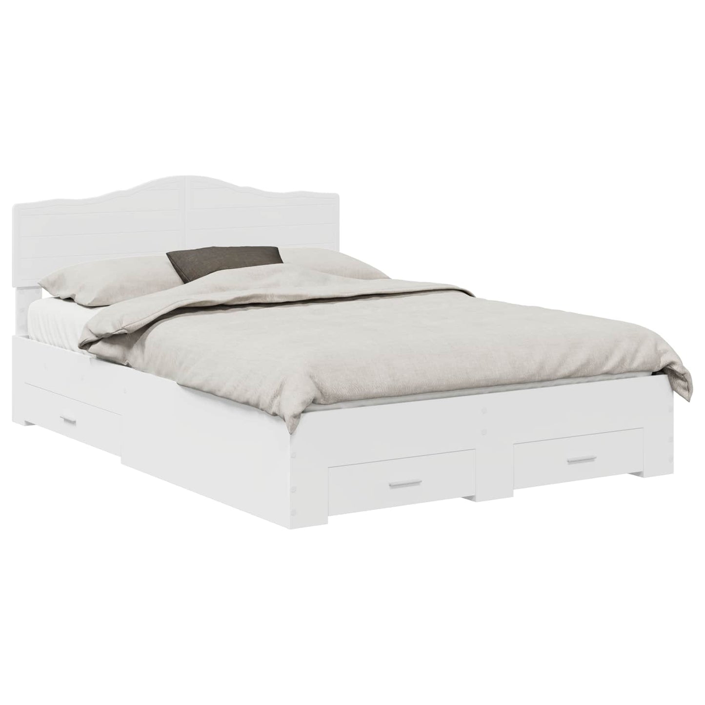 Sengestamme med hodegjerde Hvit 160 x 200 cm Konstruert tre