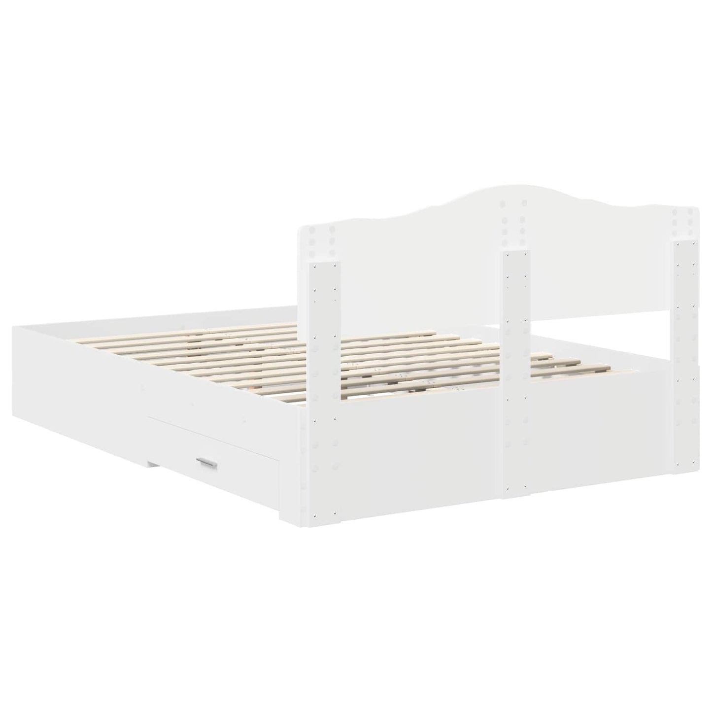 Sengestamme med hodegjerde Hvit 160 x 200 cm Konstruert tre