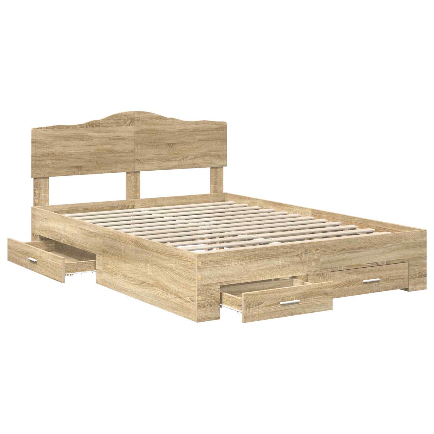 Sengestamme med skuff Sonoma eik 150 x 200 cm Konstruert tre