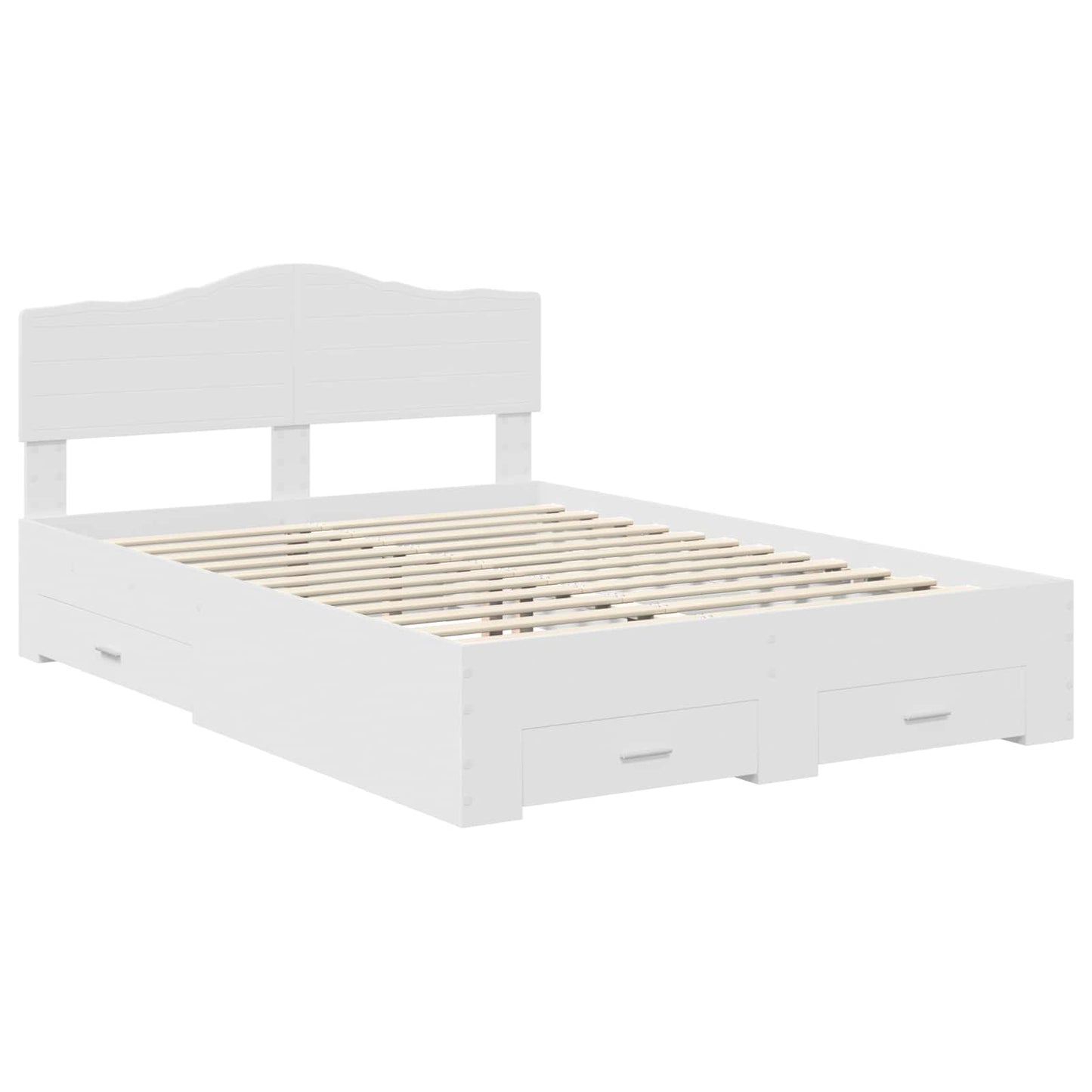 Sengestamme med hodegjerde Hvit 140 x 190 cm Konstruert tre