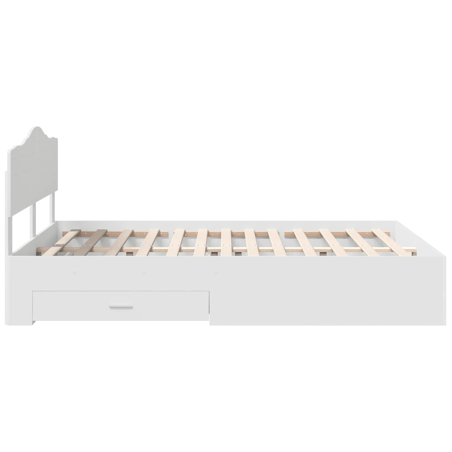 Sengestamme med hodegjerde Hvit 140 x 190 cm Konstruert tre