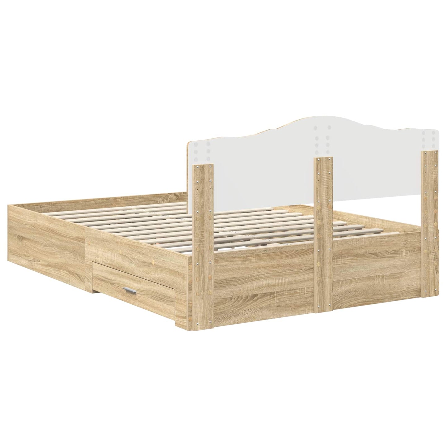 Sengestamme med skuff Sonoma eik 140 x 190 cm Konstruert tre
