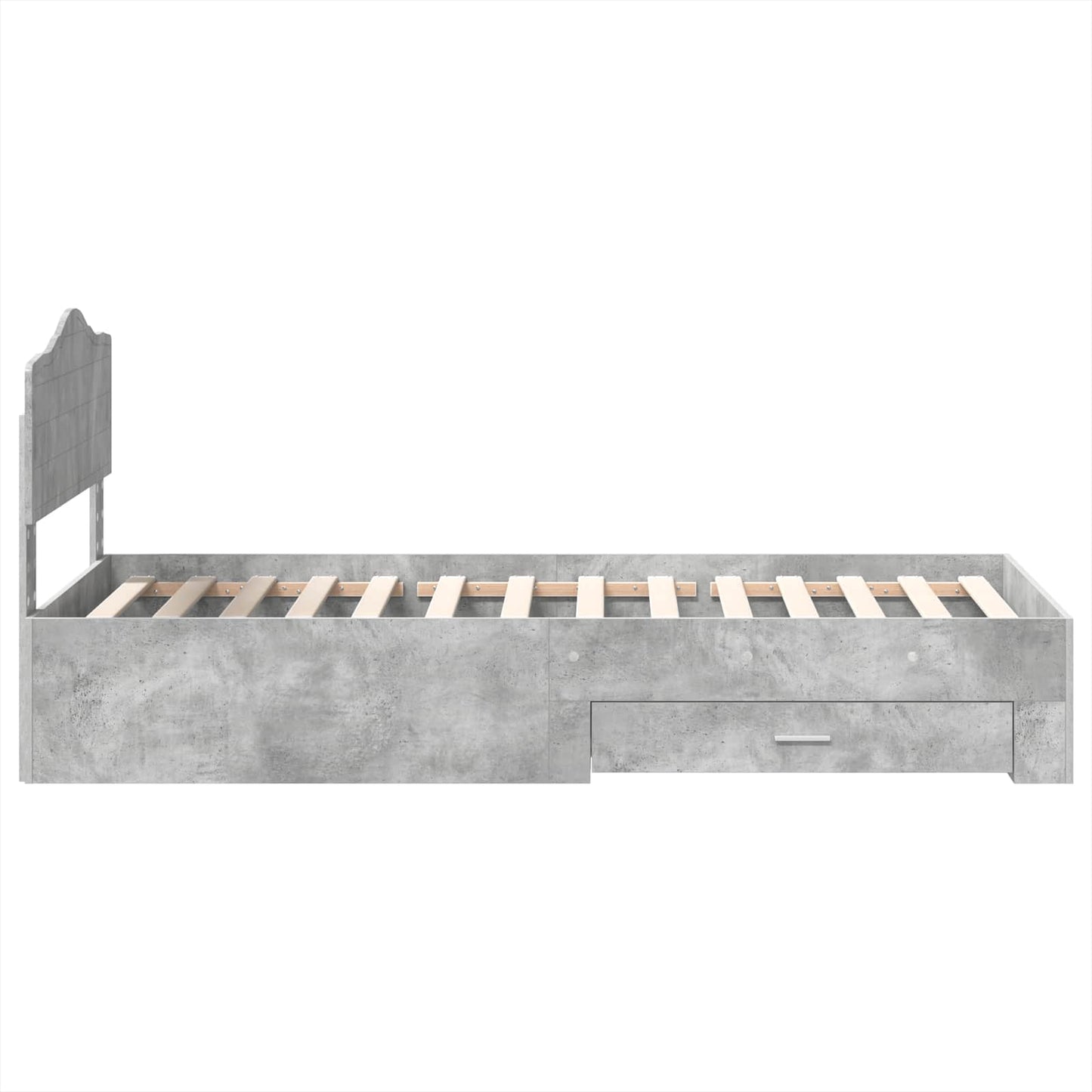 Sengestamme med skuff Betonggrå 100 x 200 cm Konstruert tre