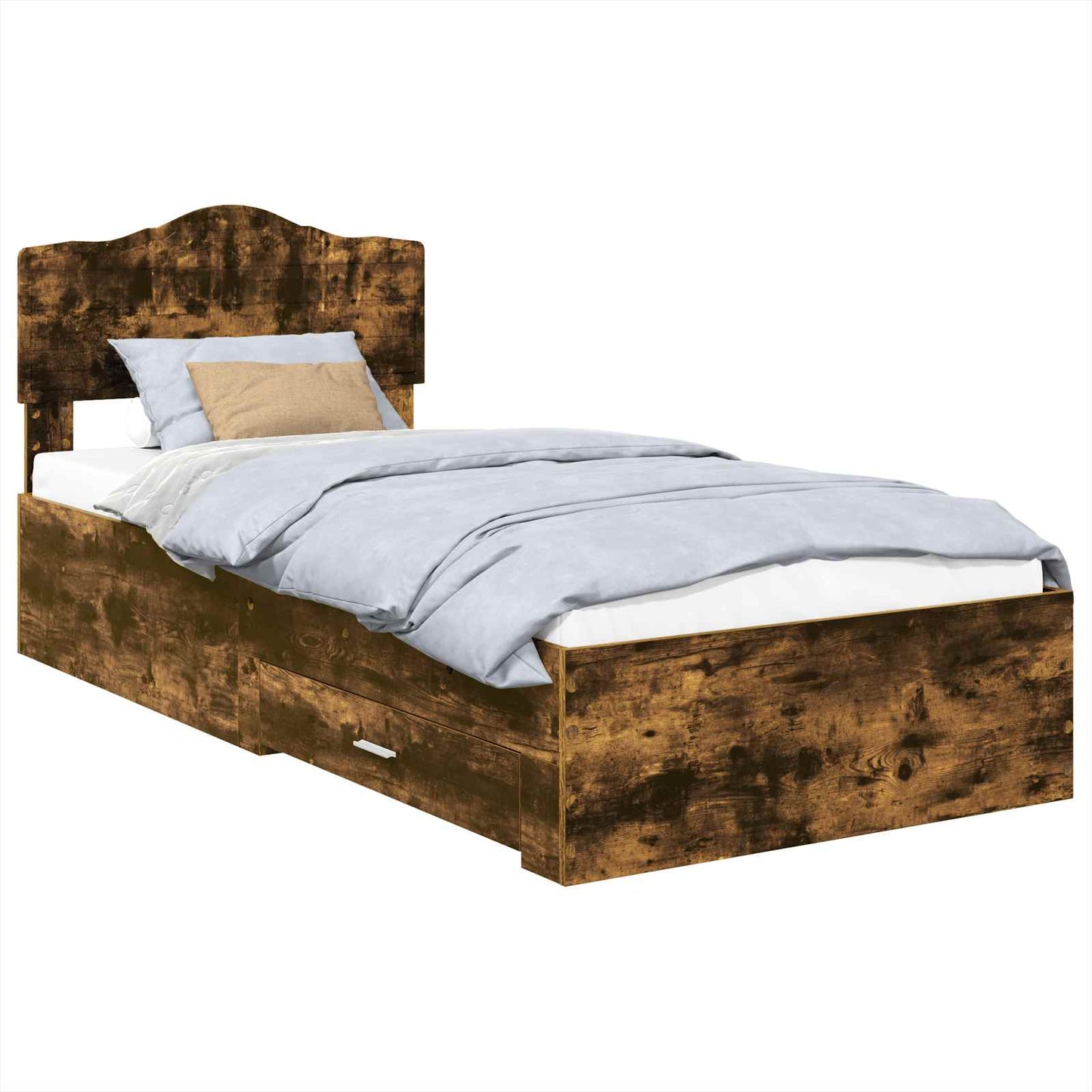 Sengestamme med hodegjerde Røkt eik 70 x 190 cm Konstruert tre