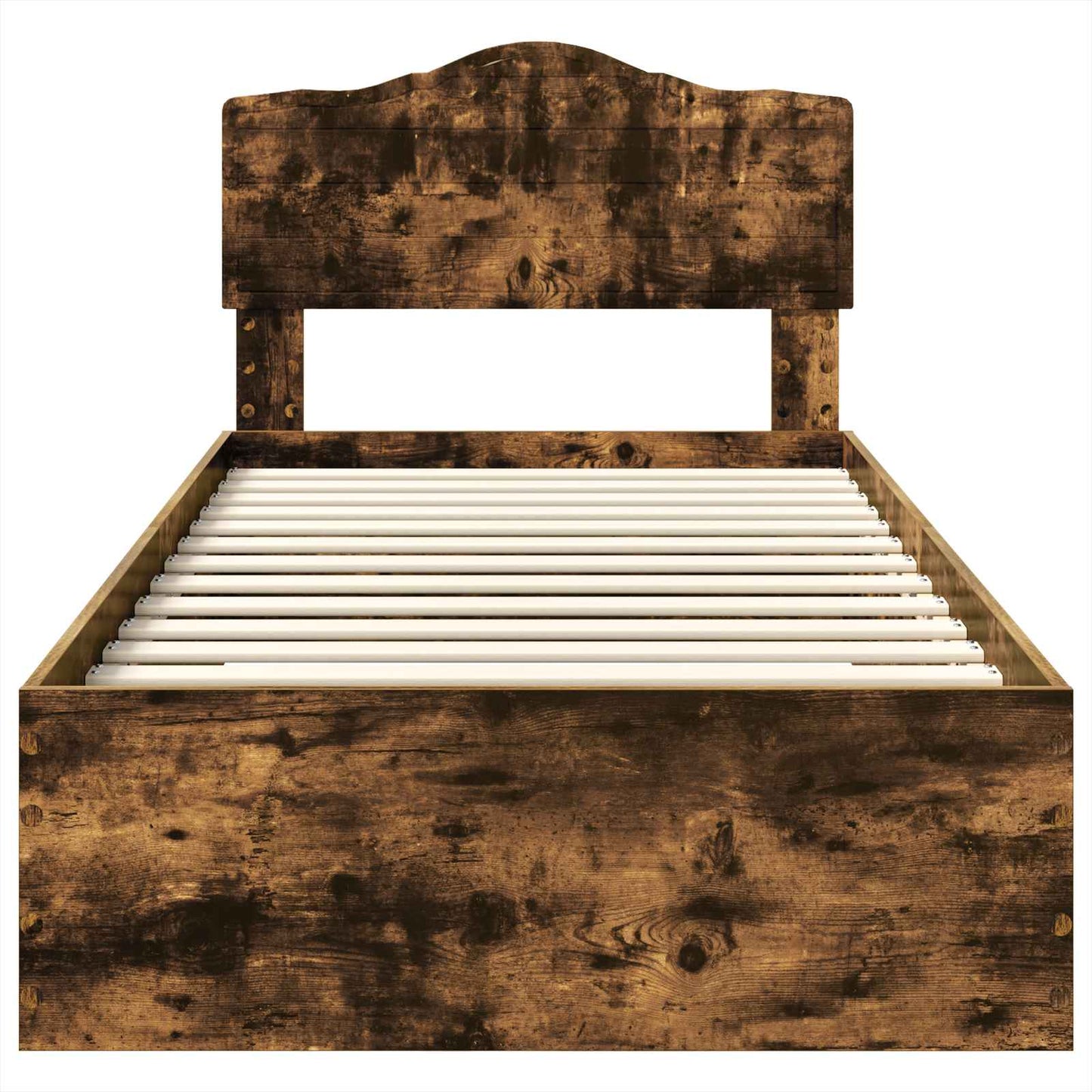 Sengestamme med hodegjerde Røkt eik 70 x 190 cm Konstruert tre