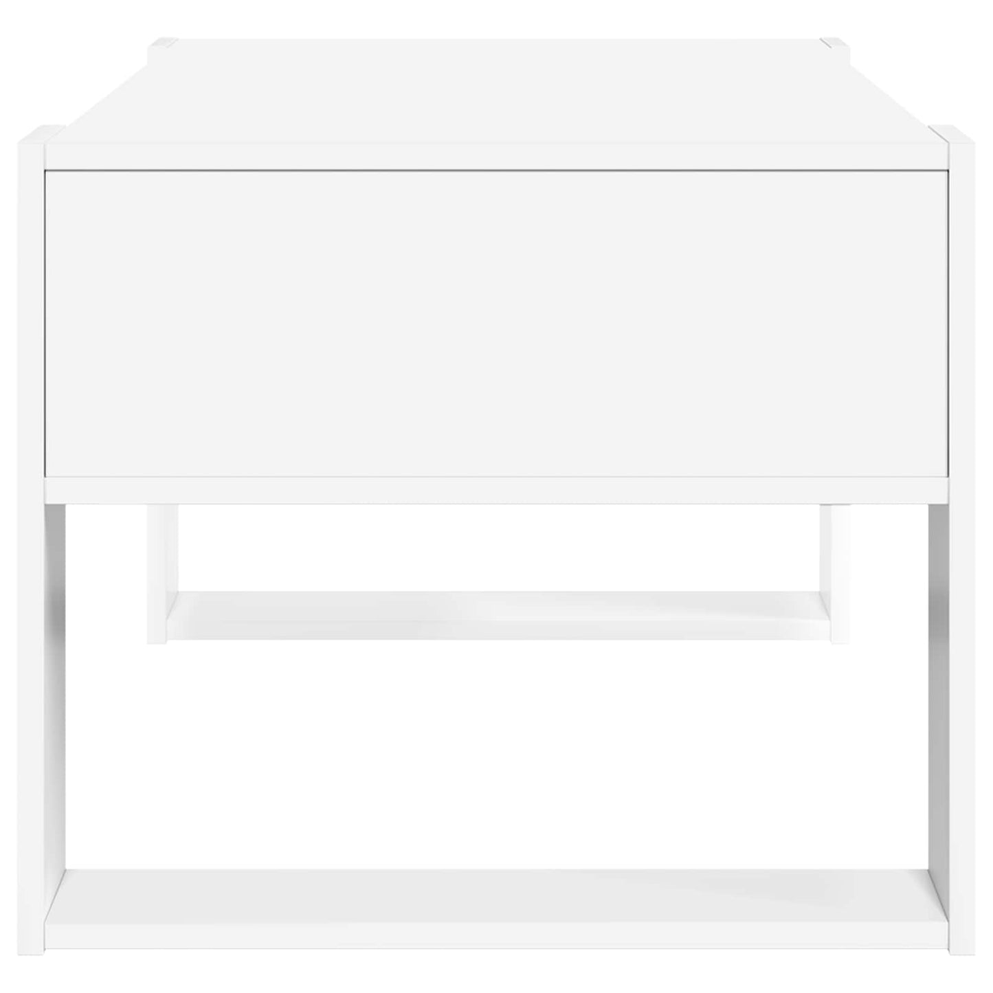 Kaffebord med lagring Hvit 92 x 53 x 45 cm Konstruert tre