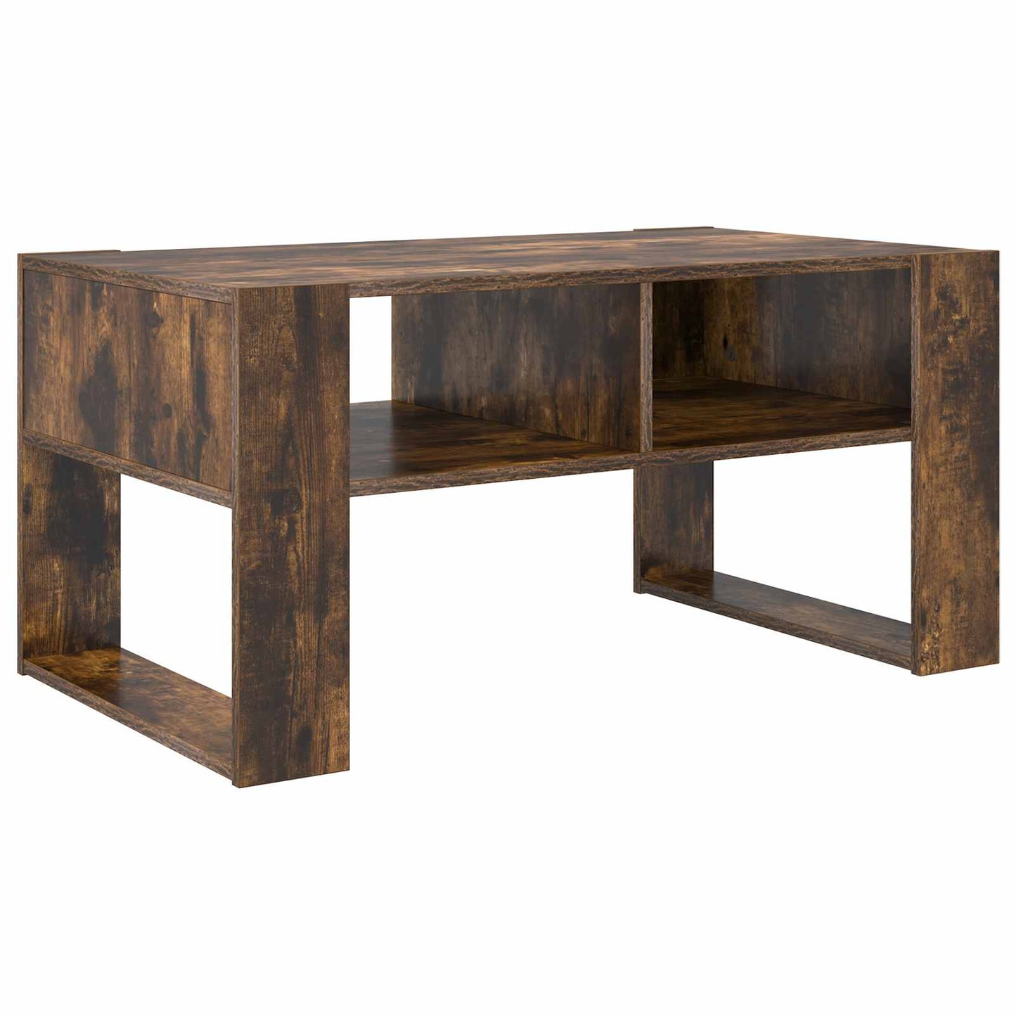 Kaffebord med lagring Røkt eik 92 x 53 x 45 cm Konstruert tre