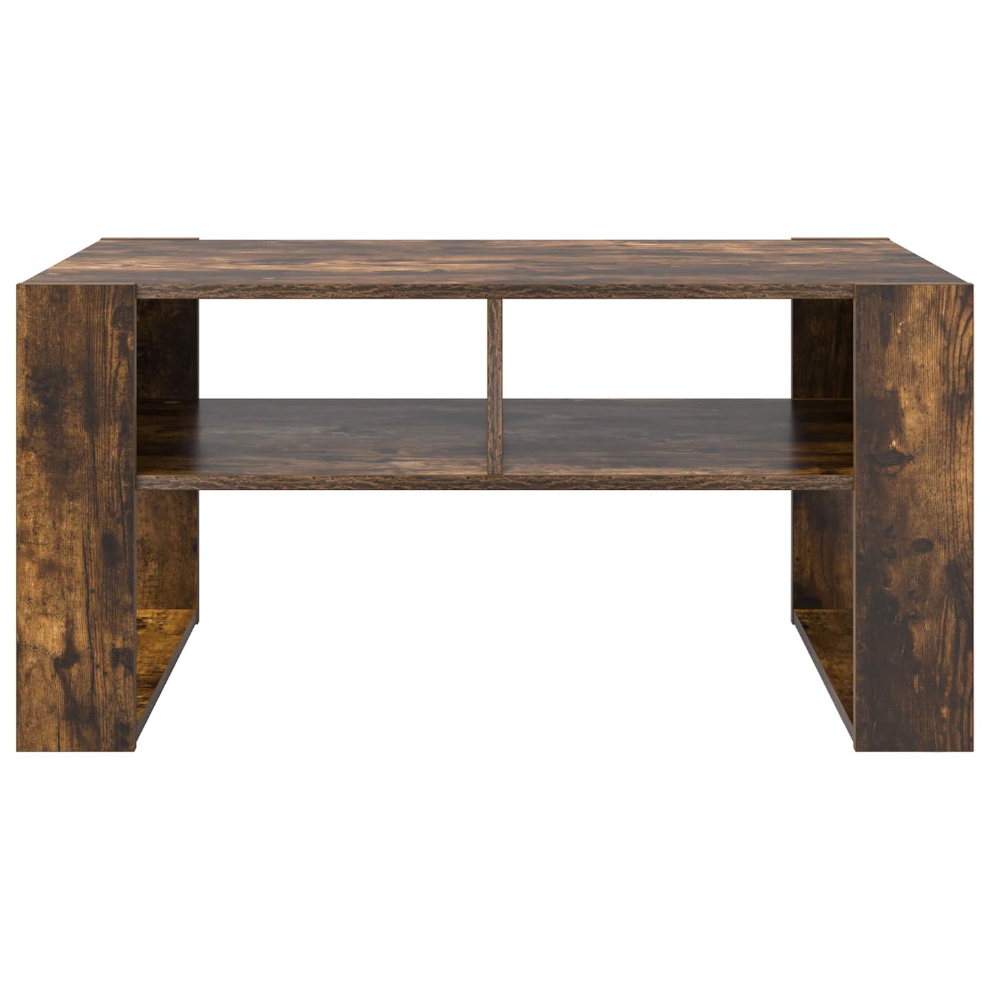 Kaffebord med lagring Røkt eik 92 x 53 x 45 cm Konstruert tre