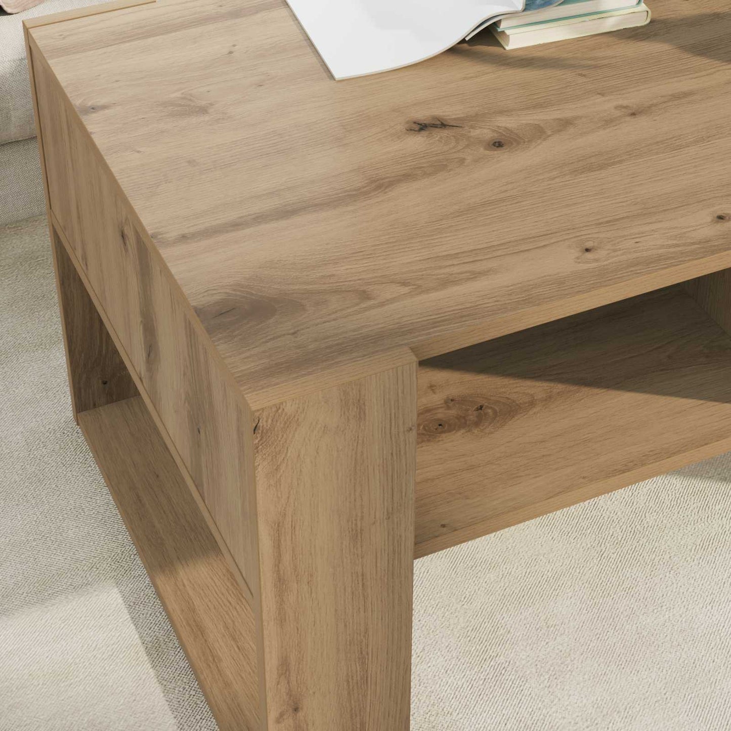 Kaffebord Artisan Eik 92 x 53 x 45 cm Konstruert tre