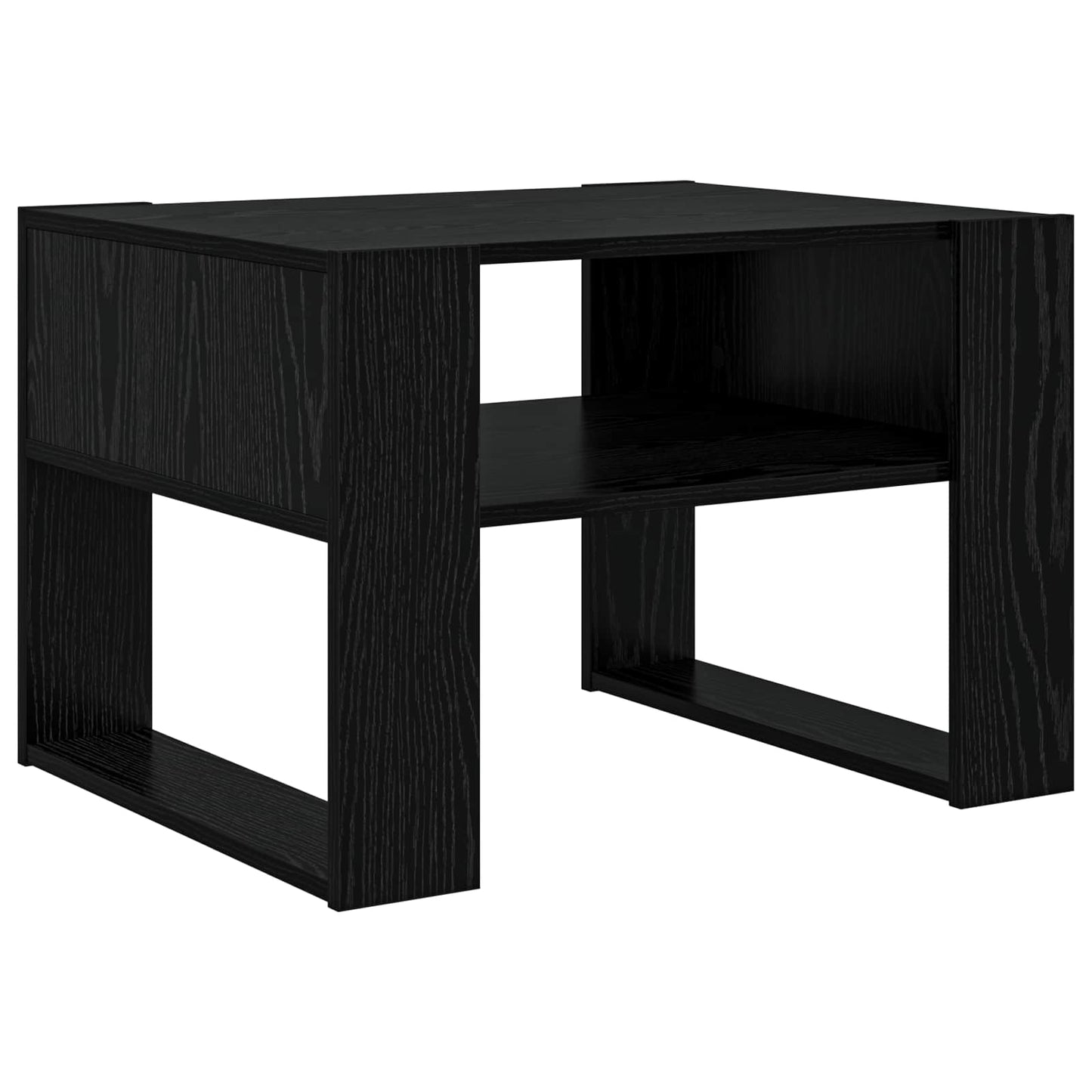 Kaffebord med lagring Svart Eik 66 x 53 x 45 cm Konstruert tre