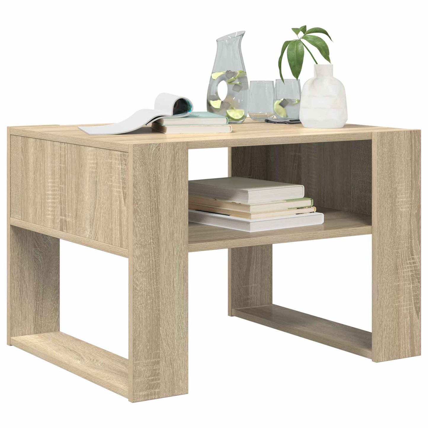 Kaffebord med lagring Sonoma eik 66 x 53 x 45 cm Konstruert tre