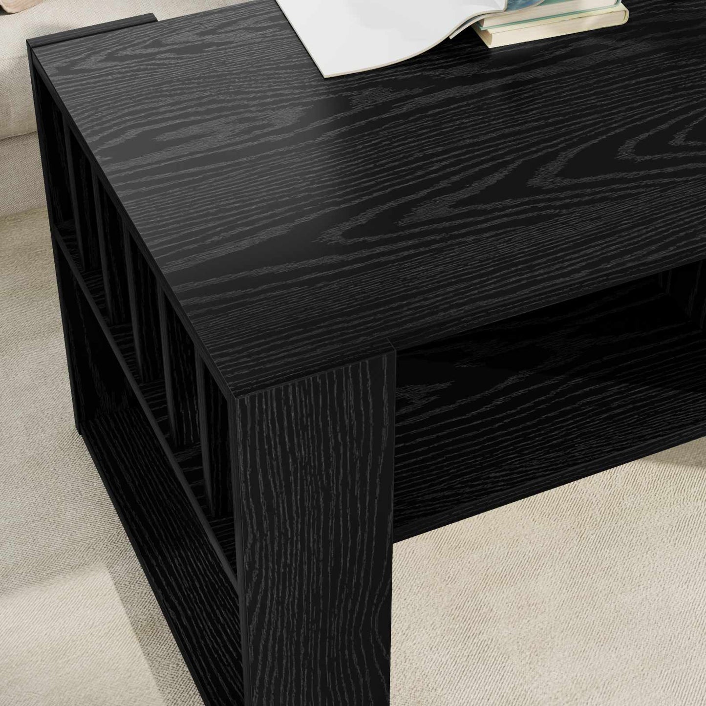Kaffebord Svart Eik 92 x 49,5 x 45 cm Konstruert tre