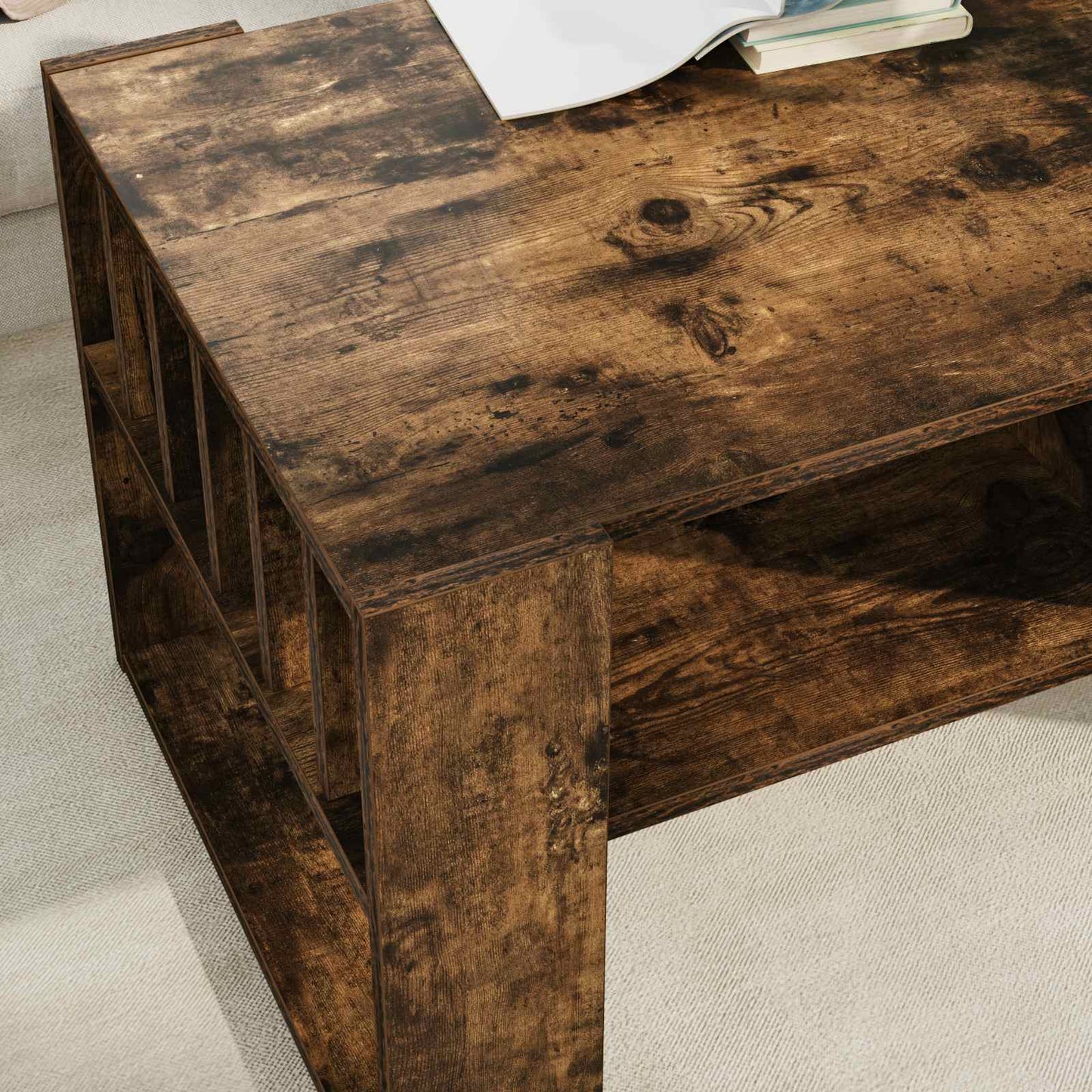 Kaffebord Røkt eik 92 x 49,5 x 45 cm Konstruert tre