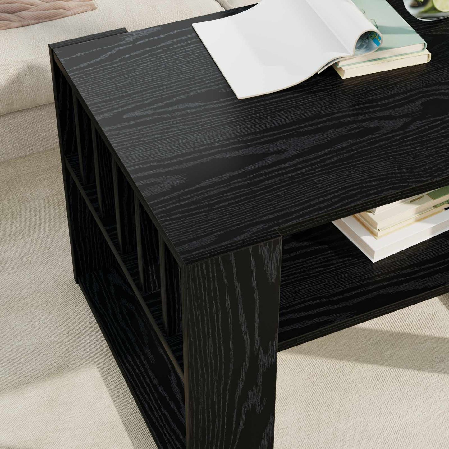 Kaffebord Svart Eik 66 x 49,5 x 45 cm Konstruert tre
