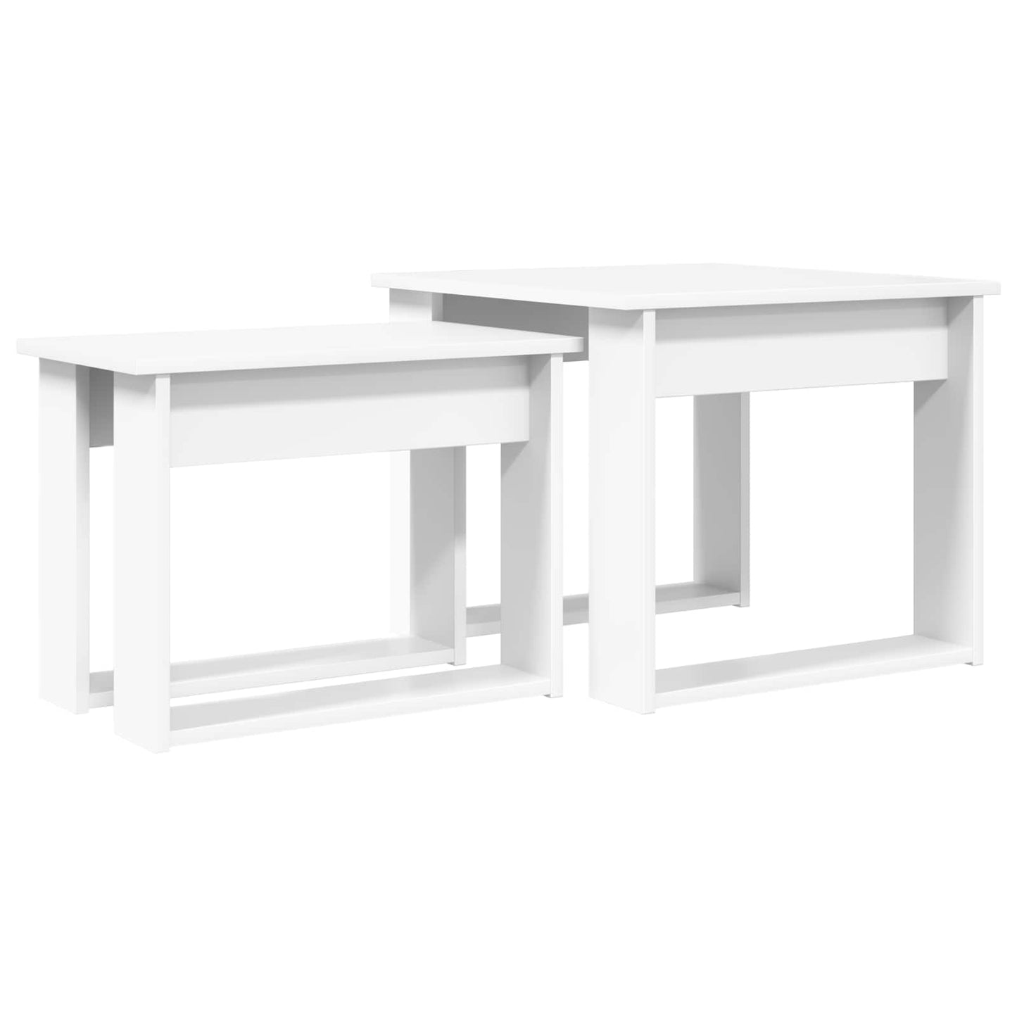 Kaffebord Sett 2 pcs Hvit Konstruert tre