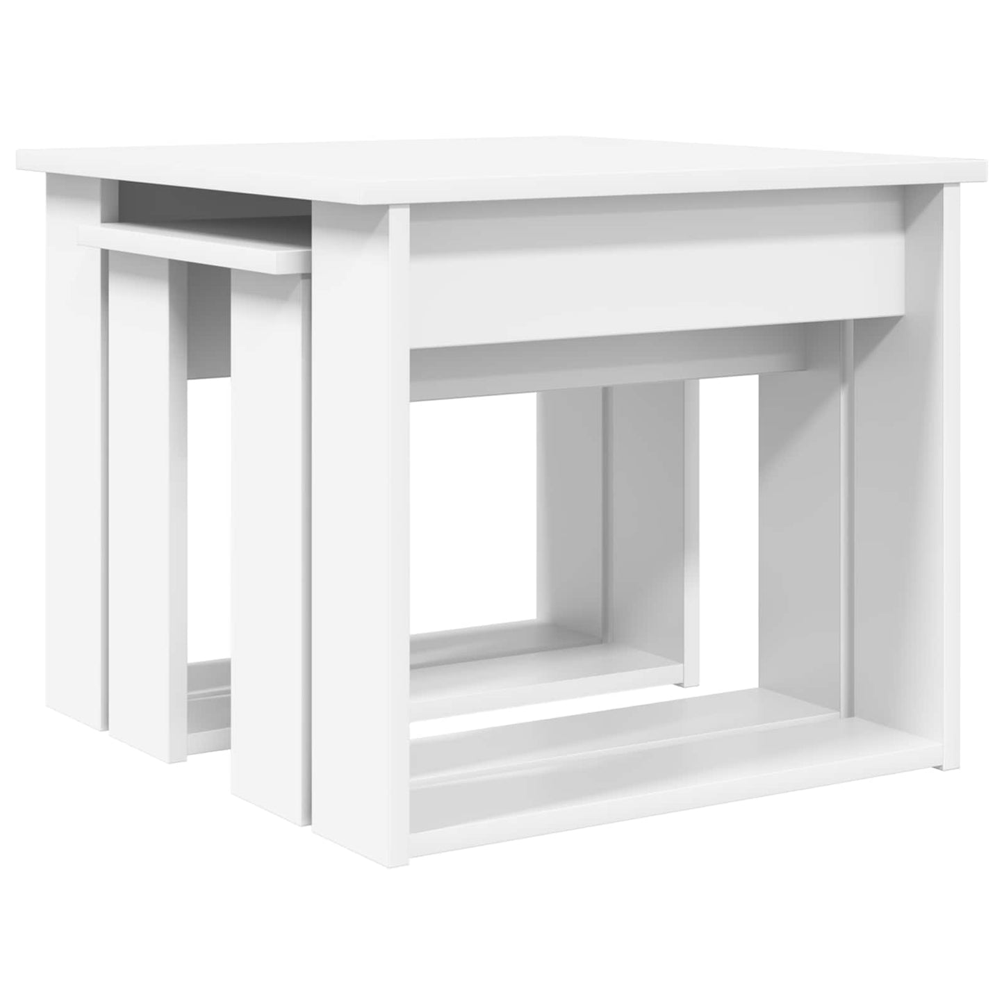 Kaffebord Sett 2 pcs Hvit Konstruert tre