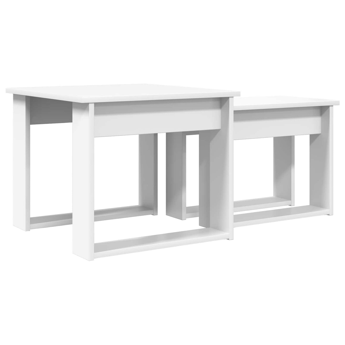Kaffebord Sett 2 pcs Hvit Konstruert tre