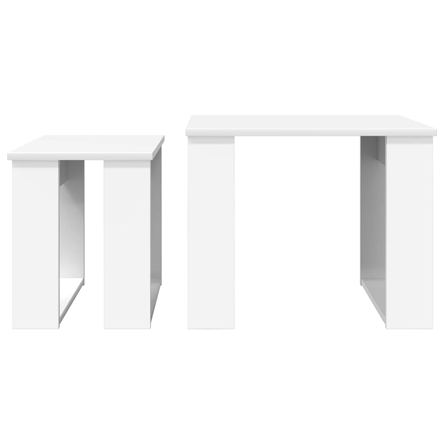 Kaffebord Sett 2 pcs Hvit Konstruert tre
