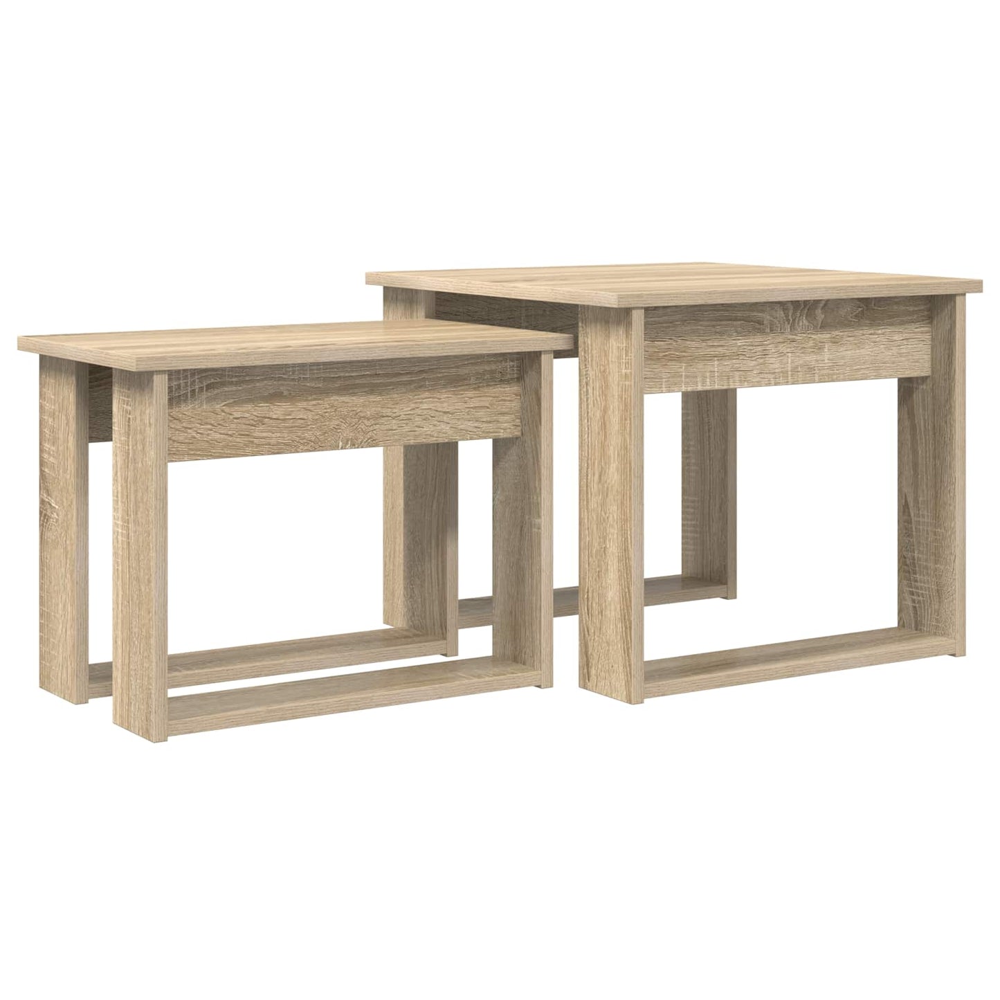 Kaffebord Sett 2 pcs Sonoma eik Konstruert tre