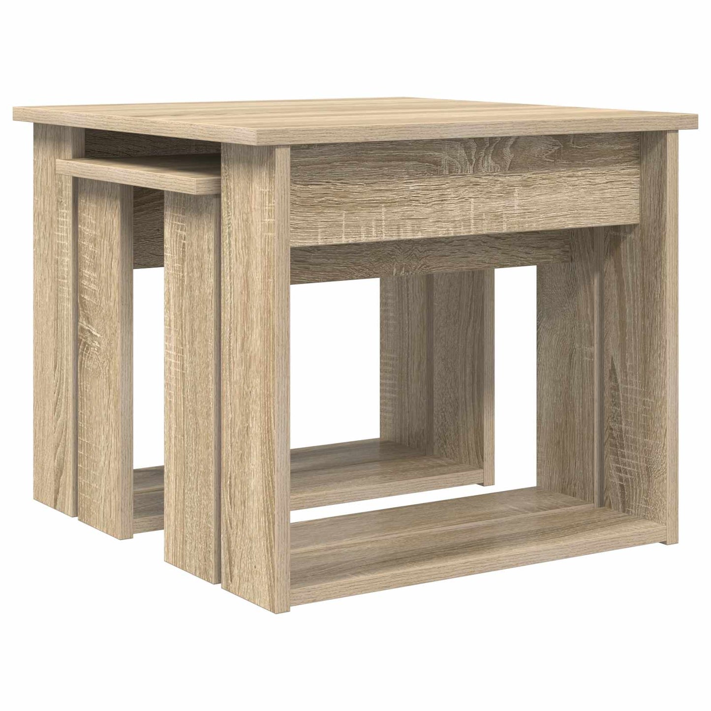 Kaffebord Sett 2 pcs Sonoma eik Konstruert tre