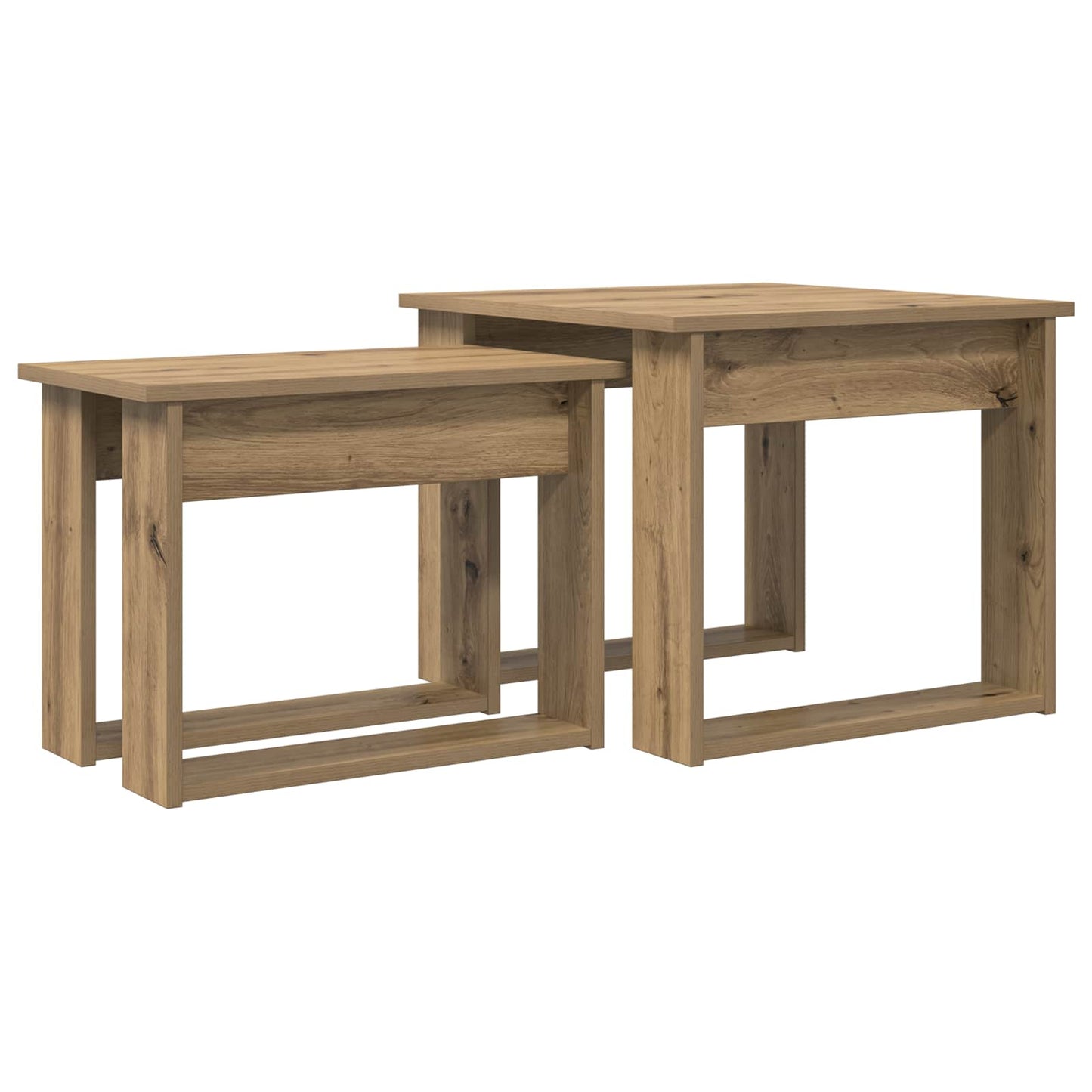 Kaffebord Sett 2 pcs Artisan Eik Konstruert tre