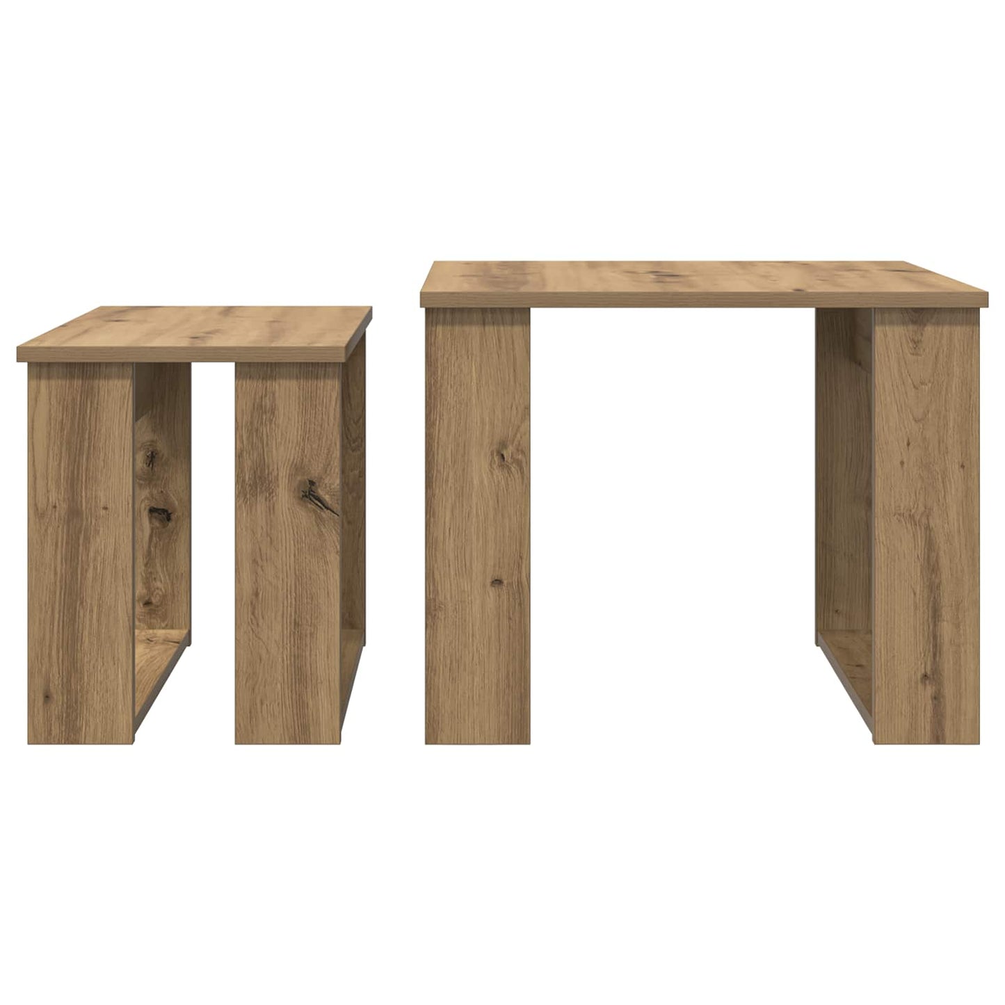 Kaffebord Sett 2 pcs Artisan Eik Konstruert tre