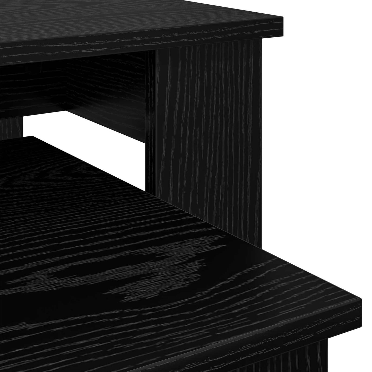 Kaffebord Sett 2 pcs Svart Eik Konstruert tre