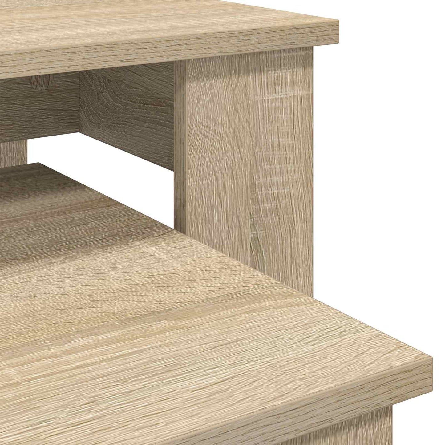 Kaffebord Sett 2 pcs Sonoma eik Konstruert tre