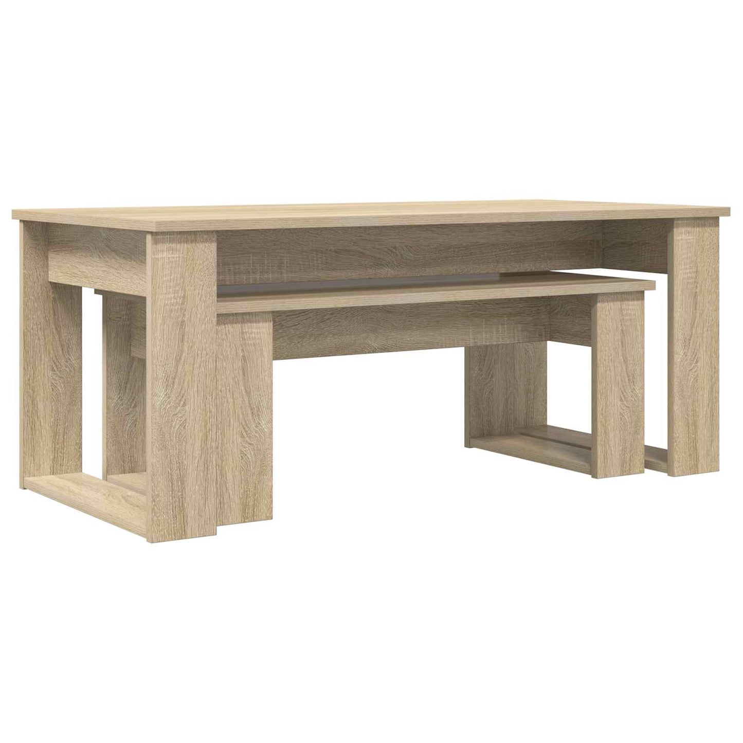 Kaffebord Sett 2 pcs Sonoma eik Konstruert tre