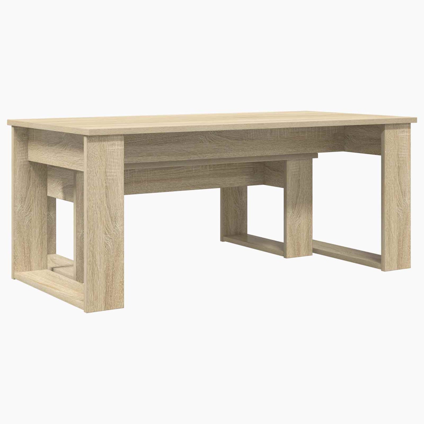 Kaffebord Sett 2 pcs Sonoma eik Konstruert tre