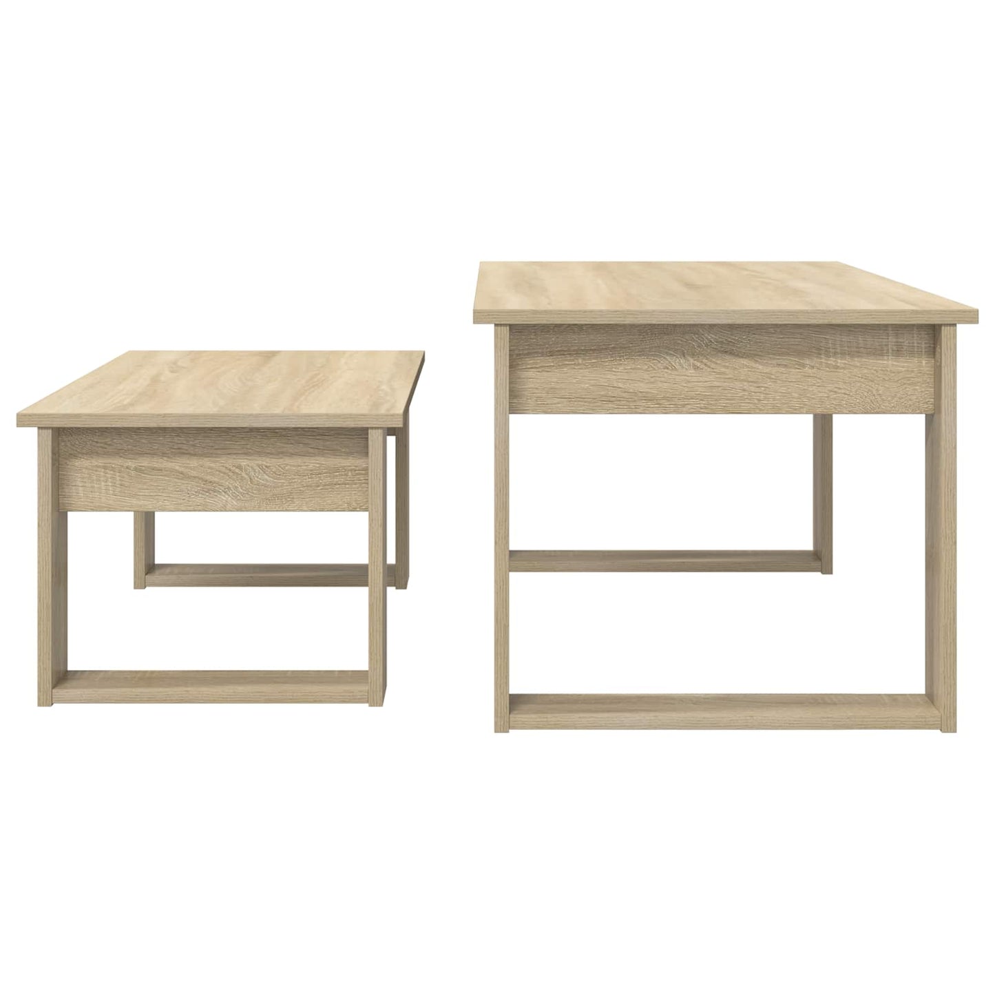 Kaffebord Sett 2 pcs Sonoma eik Konstruert tre