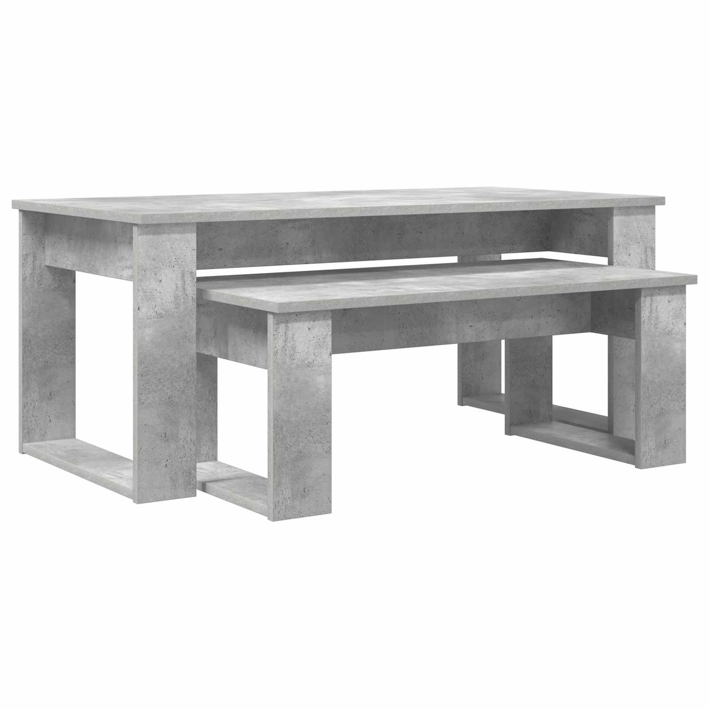 Kaffebord Sett 2 pcs Betonggrå Konstruert tre