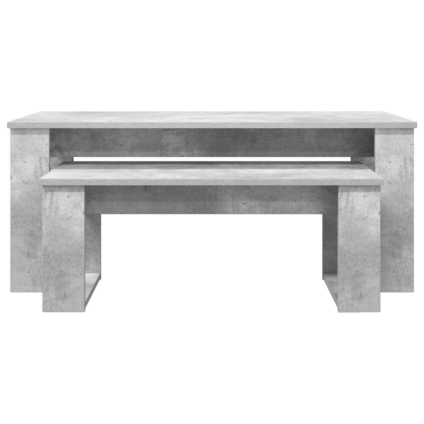 Kaffebord Sett 2 pcs Betonggrå Konstruert tre