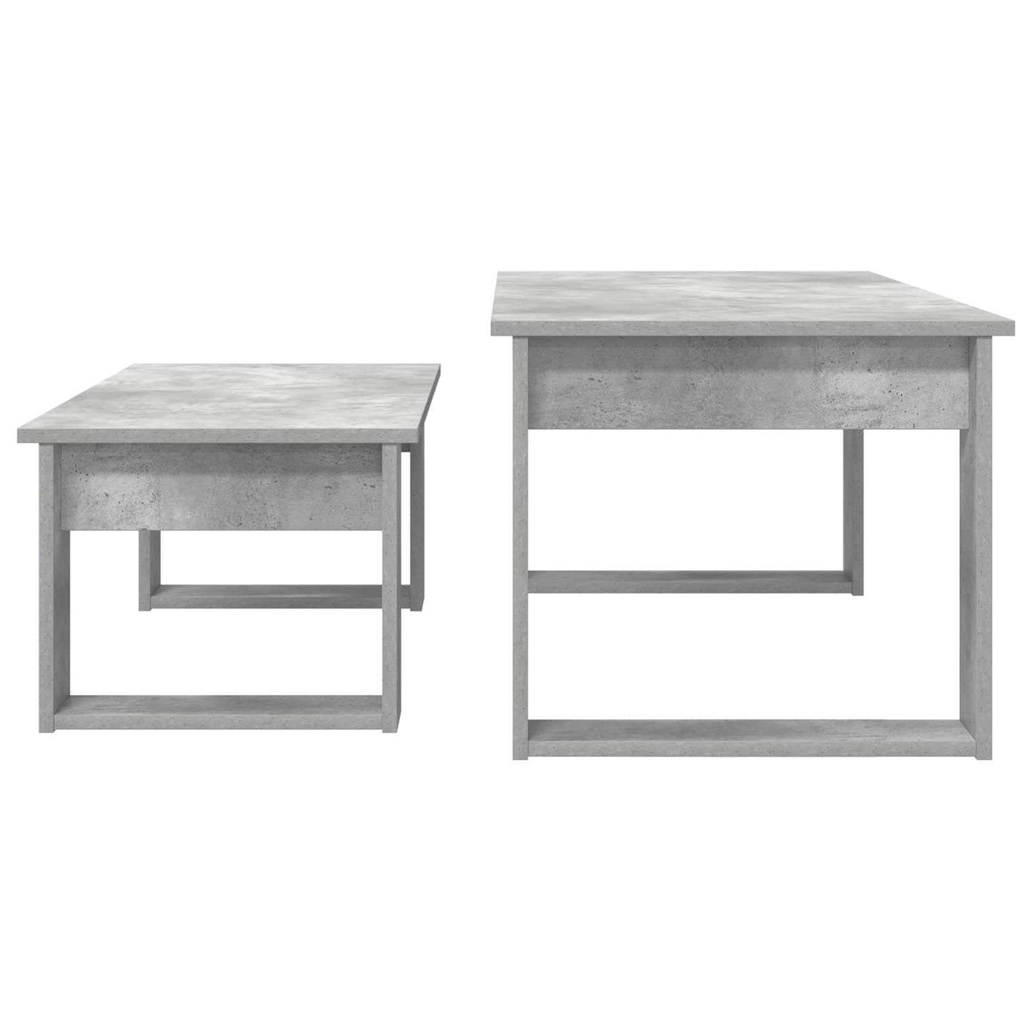 Kaffebord Sett 2 pcs Betonggrå Konstruert tre