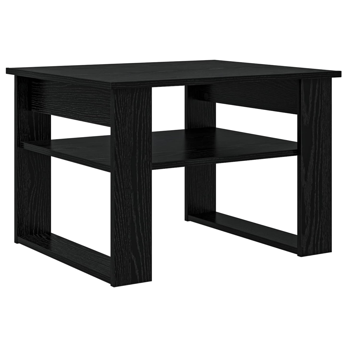 Kaffebord med lagring Svart Eik 64 x 54 x 44 cm Konstruert tre