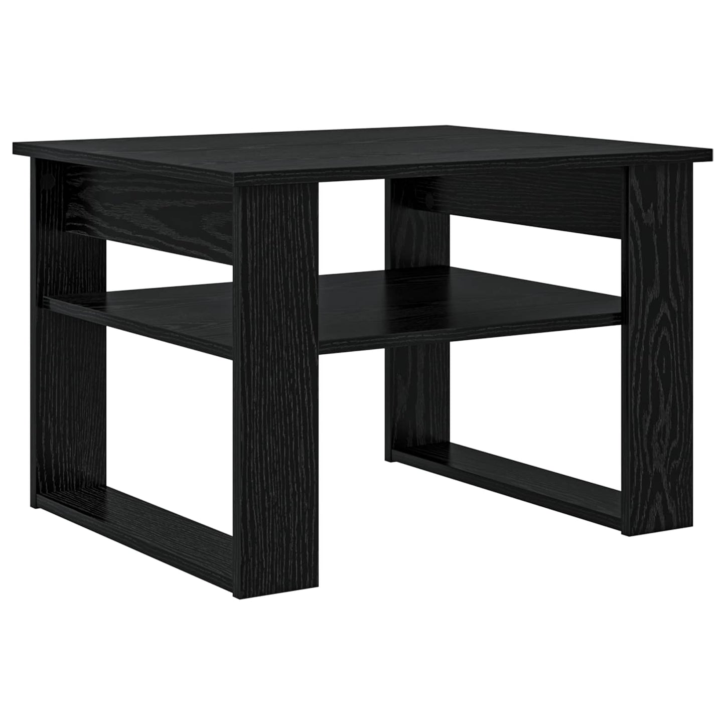 Kaffebord med lagring Svart Eik 64 x 54 x 44 cm Konstruert tre