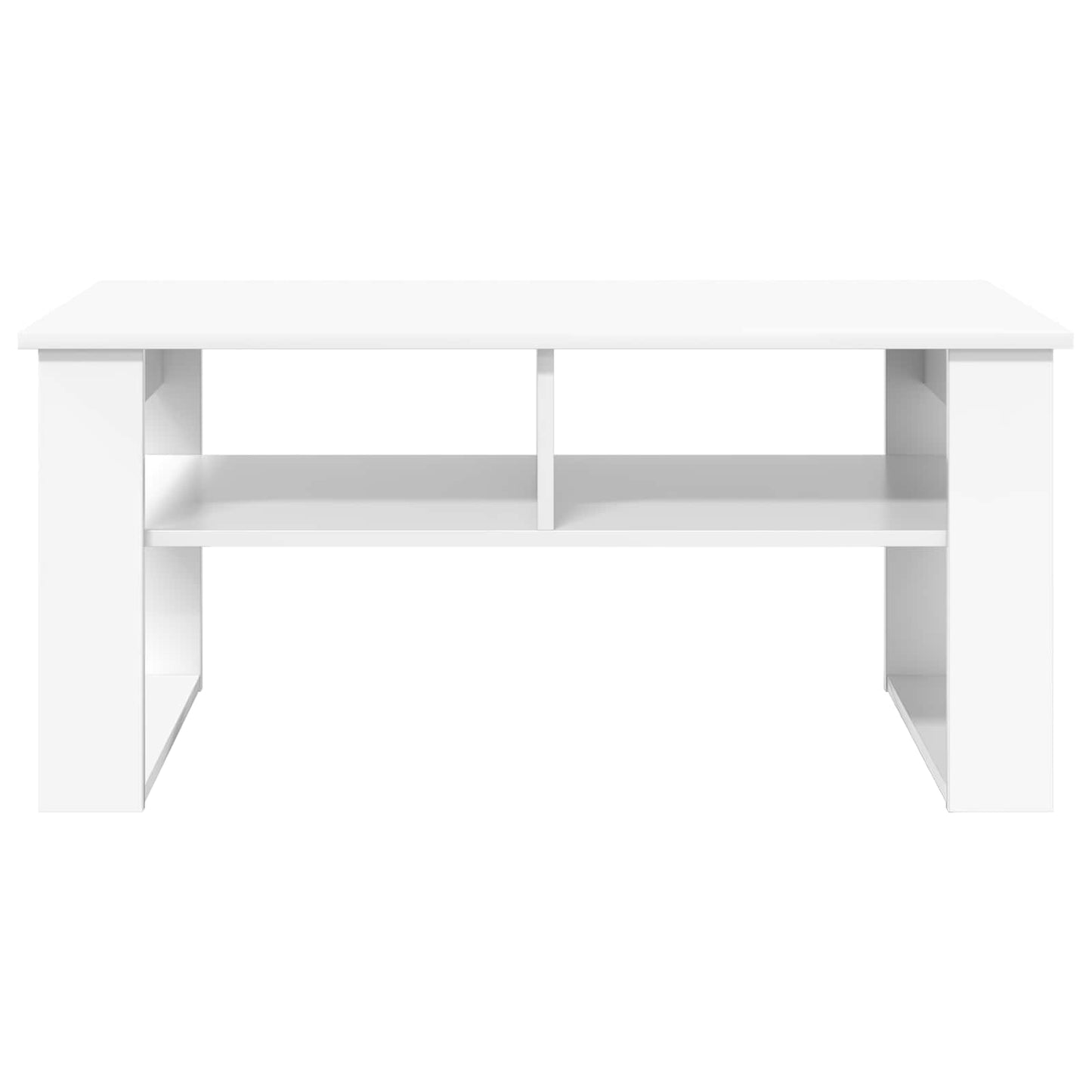 Kaffebord med lagring Hvit 96 x 54 x 44 cm Konstruert tre