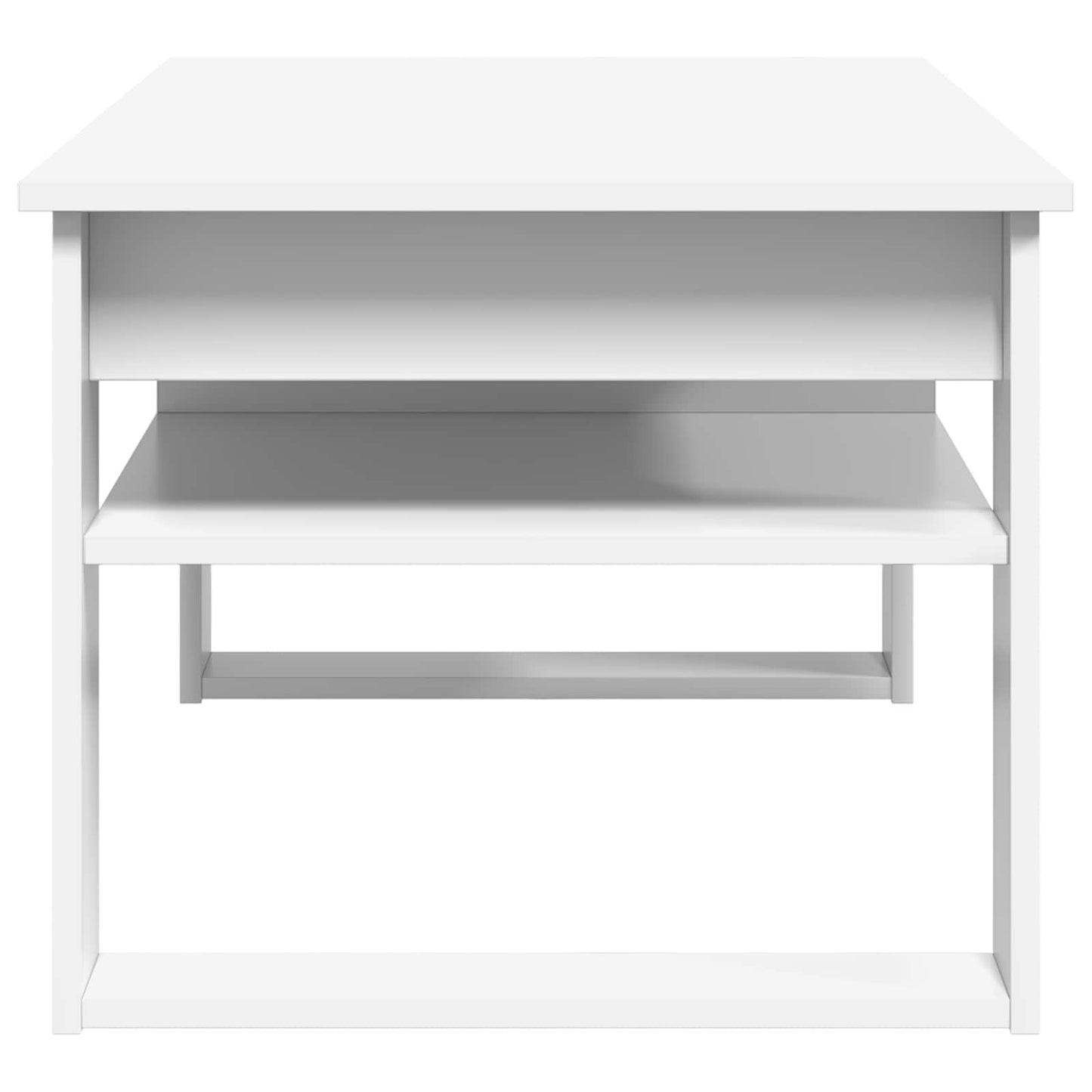 Kaffebord med lagring Hvit 96 x 54 x 44 cm Konstruert tre