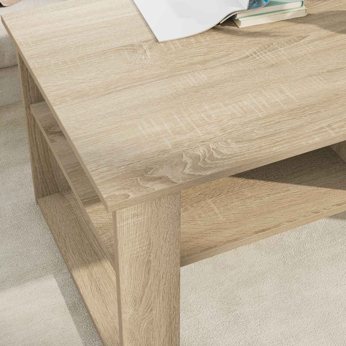 Kaffebord med lagring Sonoma eik 96 x 54 x 44 cm Konstruert tre