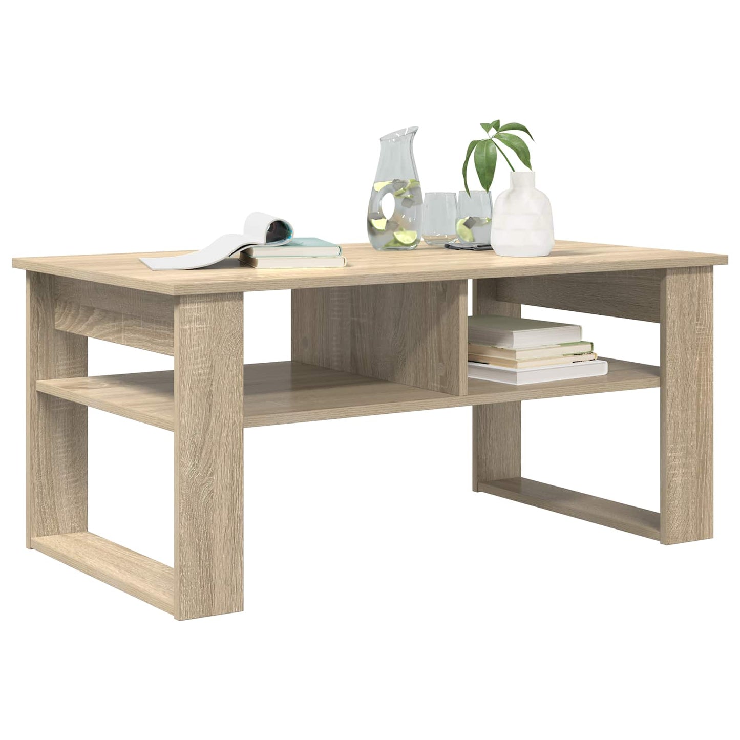 Kaffebord med lagring Sonoma eik 96 x 54 x 44 cm Konstruert tre