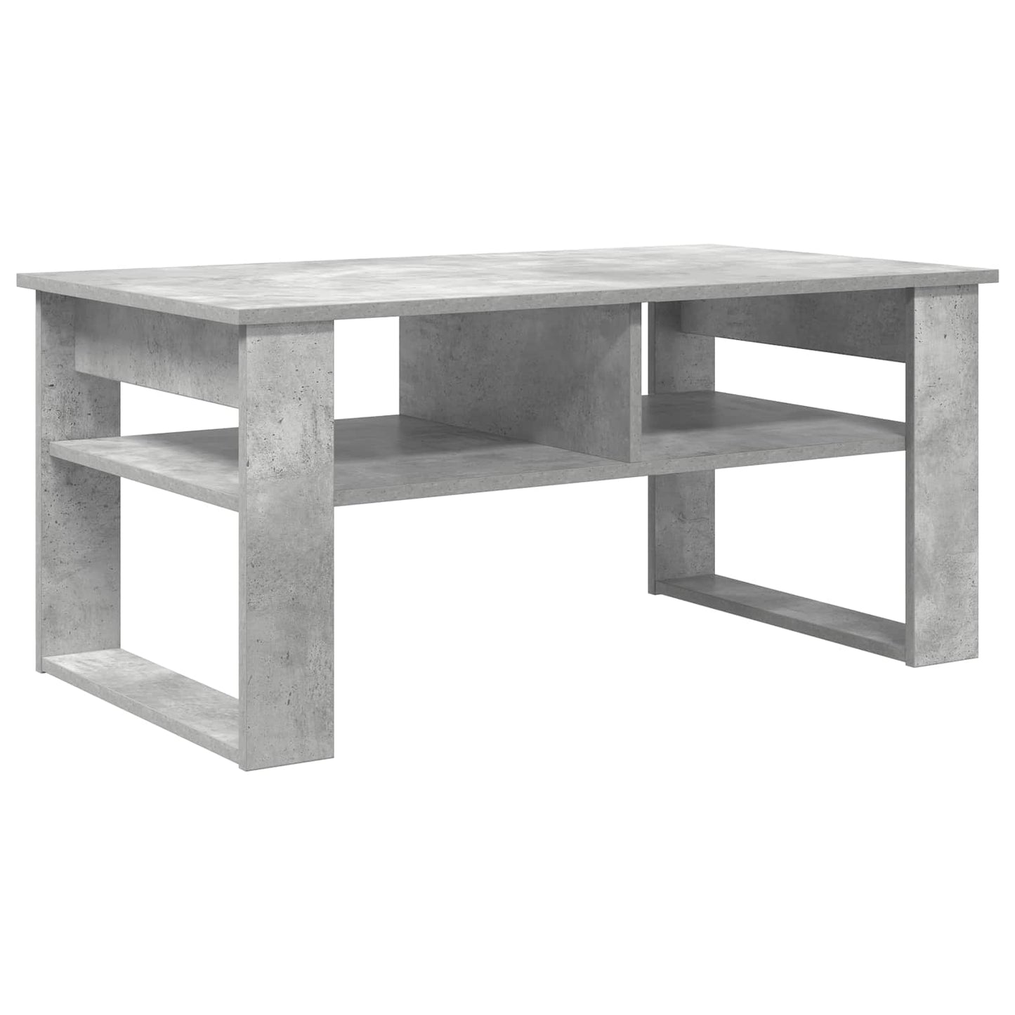Kaffebord med lagring Betonggrå 96 x 54 x 44 cm Konstruert tre