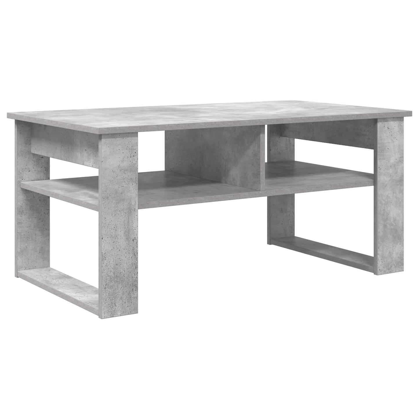 Kaffebord med lagring Betonggrå 96 x 54 x 44 cm Konstruert tre