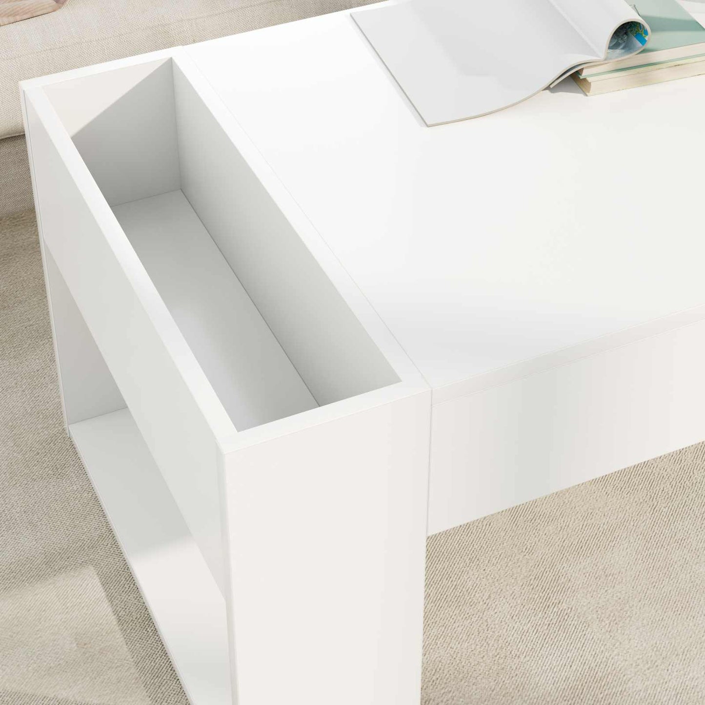 Kaffebord Hvit 110 x 50 x 41 cm Konstruert tre
