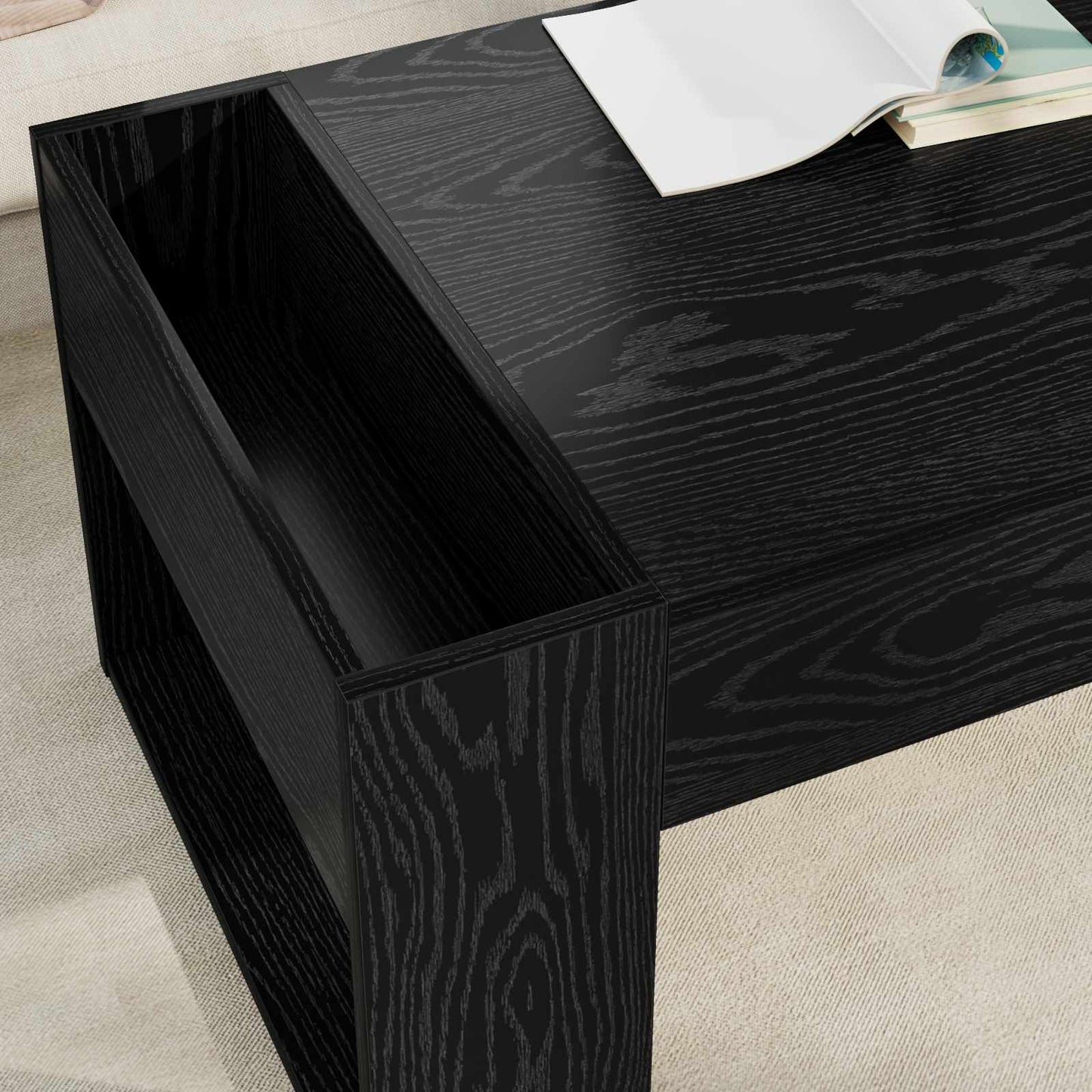 Kaffebord Svart Eik 110 x 50 x 41 cm Konstruert tre