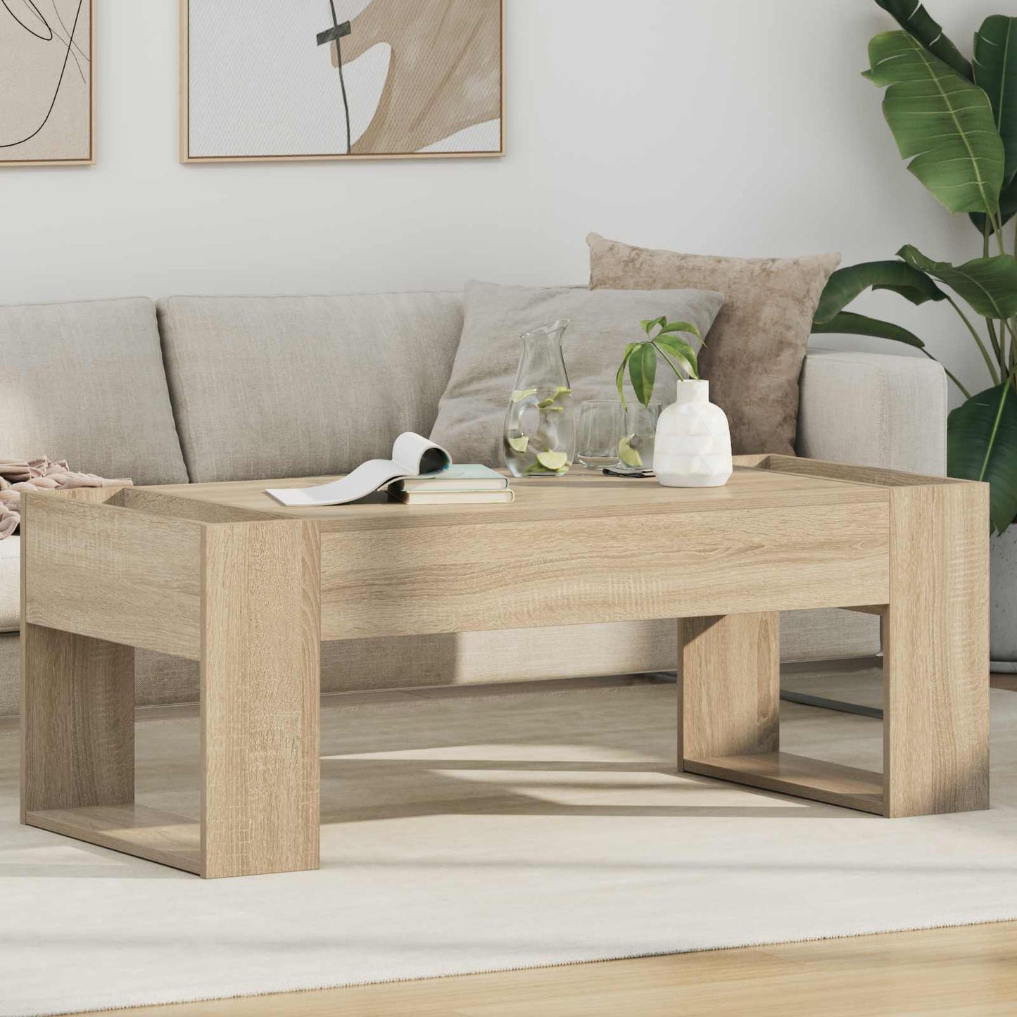 Kaffebord Sonoma eik 110 x 50 x 41 cm Konstruert tre