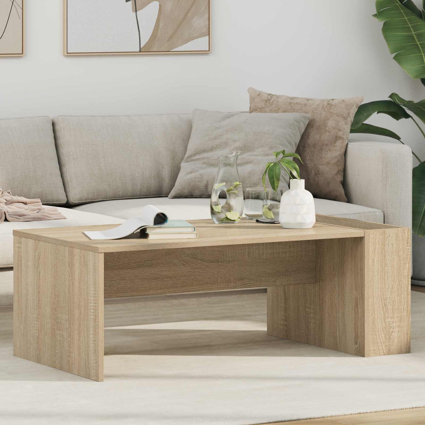 Kaffebord Sonoma eik 95 x 50 x 34 cm Konstruert tre