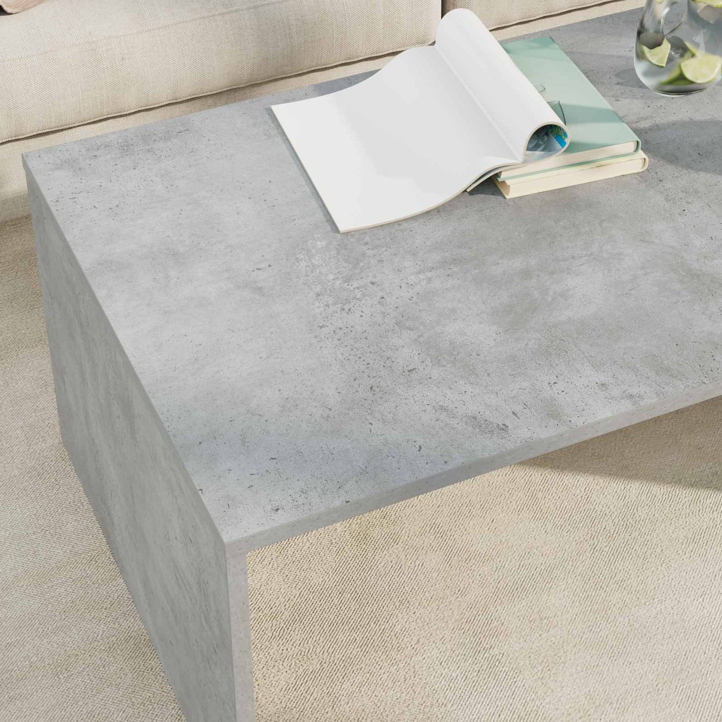 Kaffebord Betonggrå 95 x 50 x 34 cm Konstruert tre