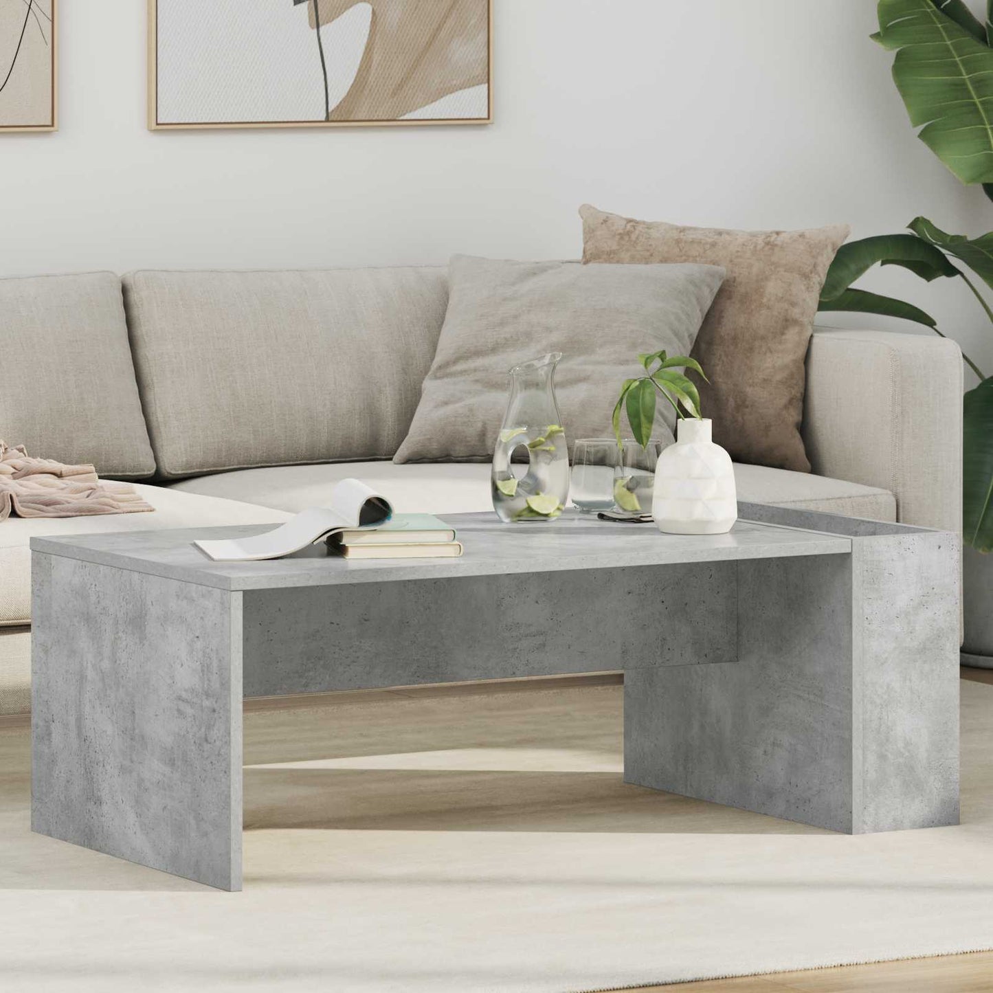 Kaffebord Betonggrå 95 x 50 x 34 cm Konstruert tre