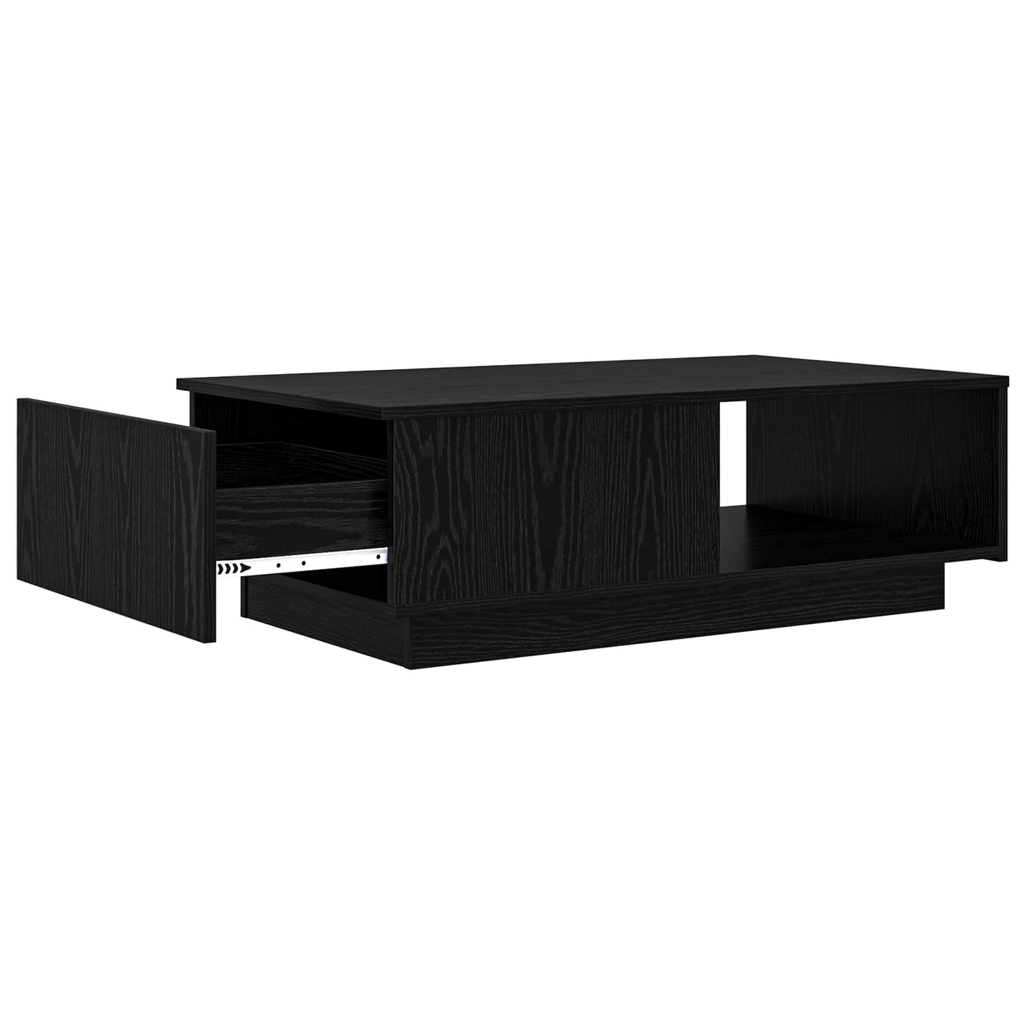 Kaffebord med skuff Svart Eik 95 x 55 x 31 cm Konstruert tre
